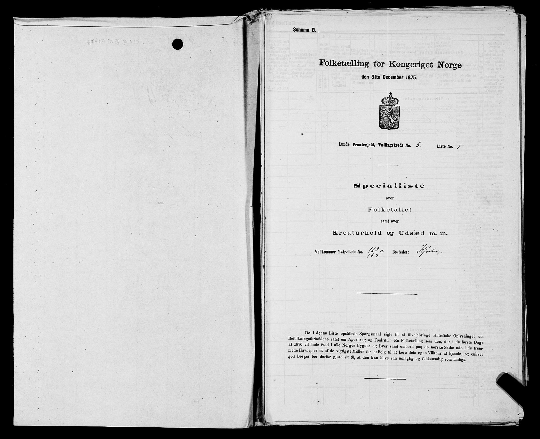 SAST, Folketelling 1875 for 1112P Lund prestegjeld, 1875, s. 445