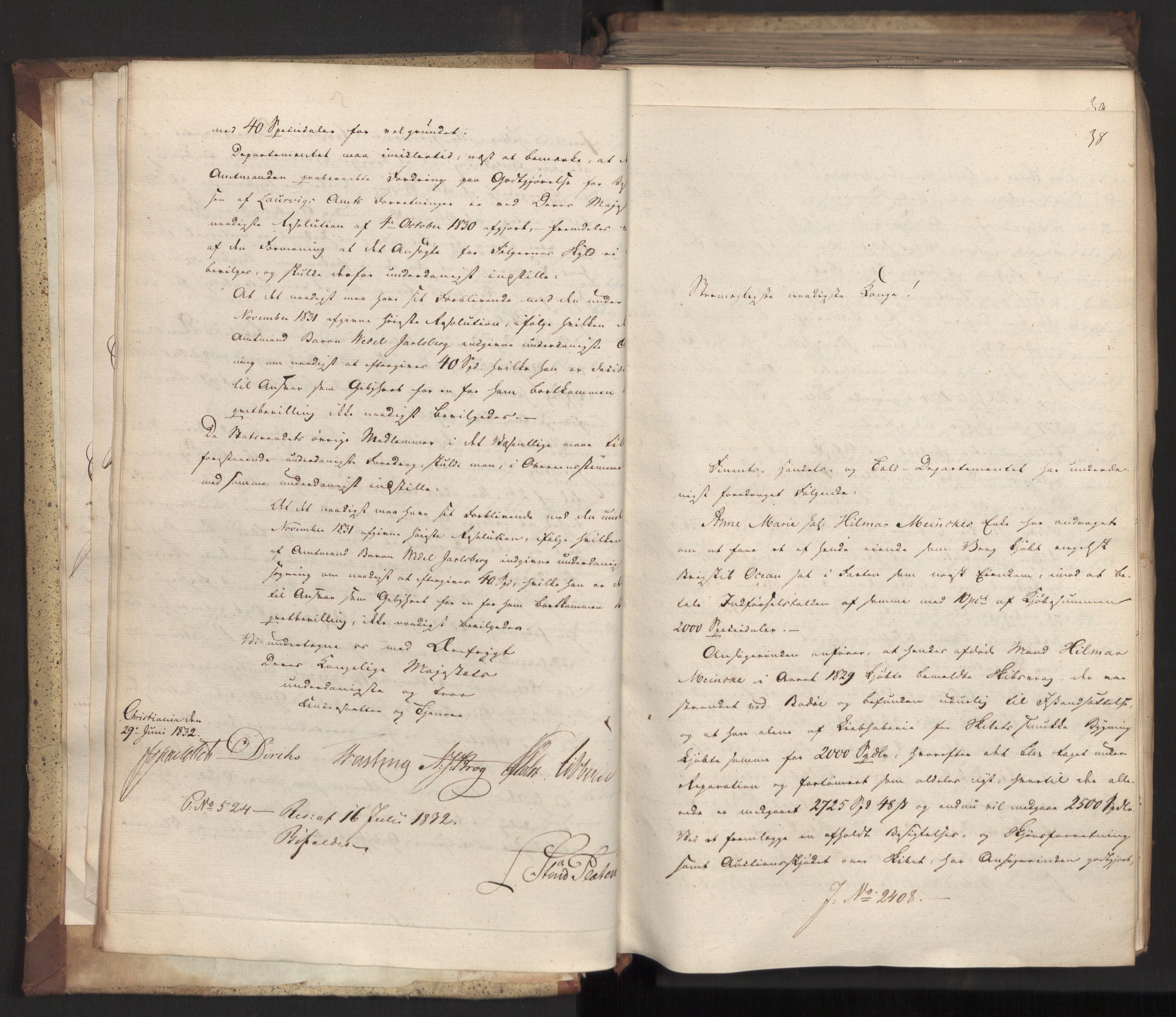 Statsrådsavdelingen i Stockholm, AV/RA-S-1003/D/Da/L0079: Regjeringsinnstillinger nr. 2400-2549, 1832, s. 14