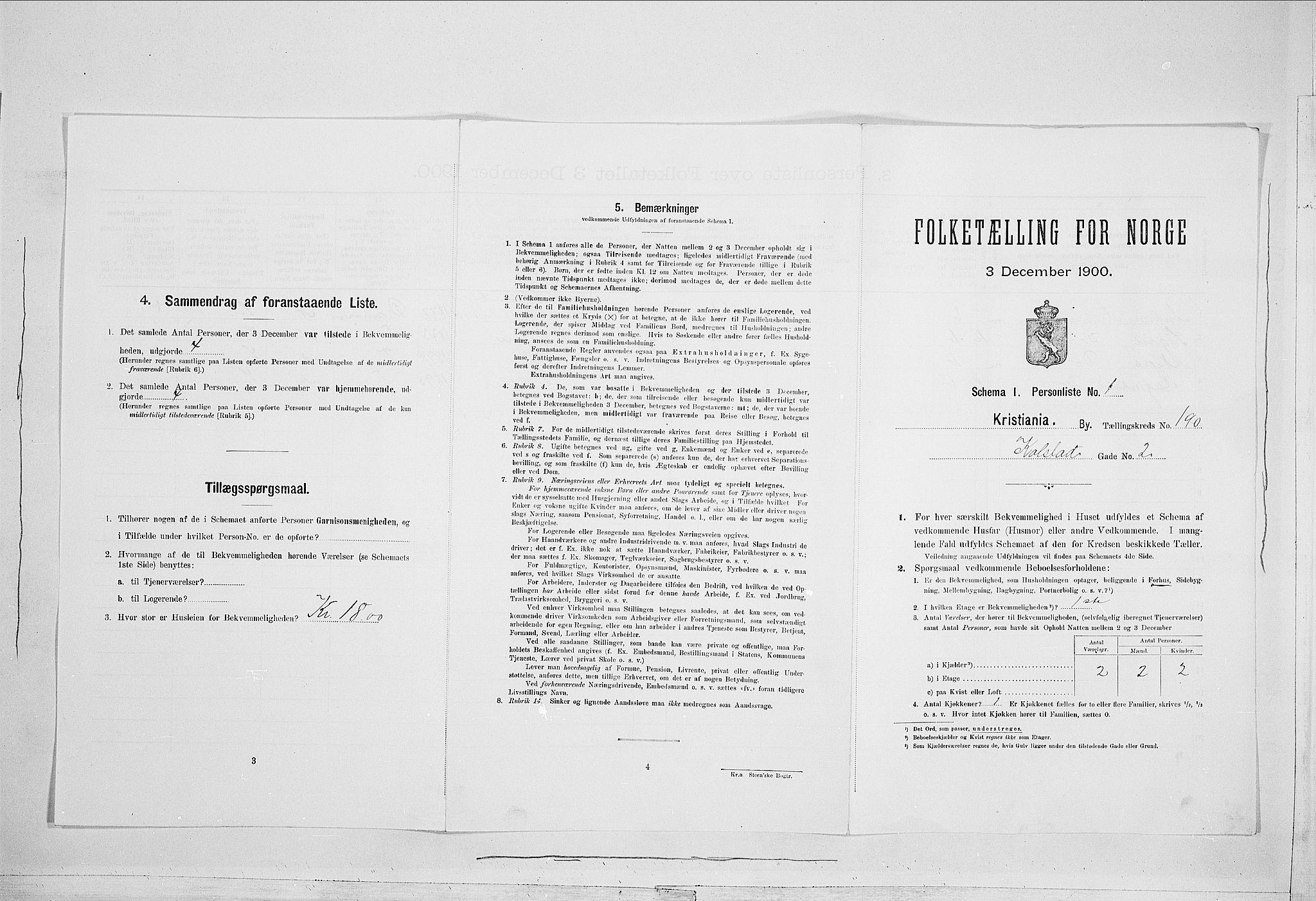 SAO, Folketelling 1900 for 0301 Kristiania kjøpstad, 1900, s. 48464