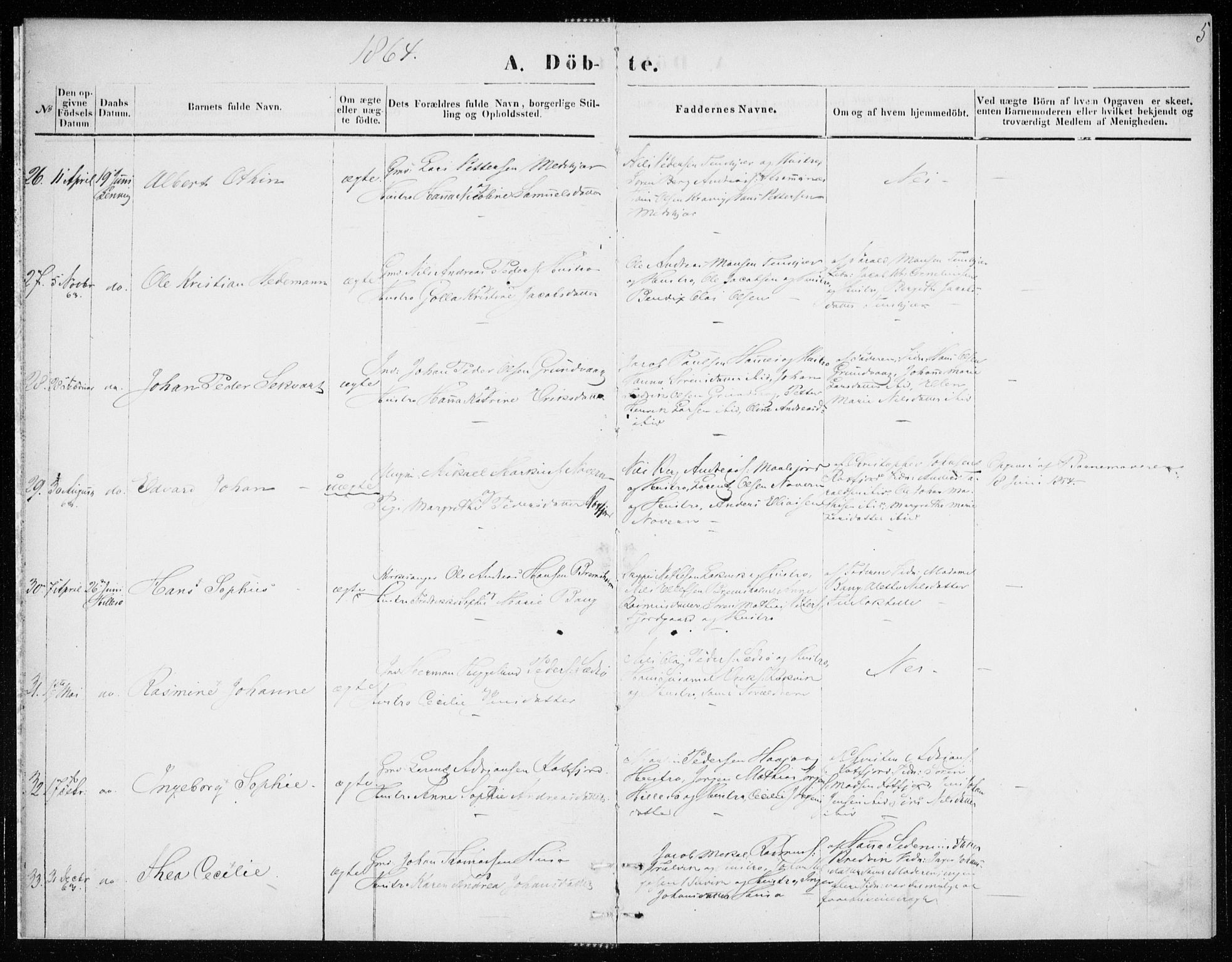 Lenvik sokneprestembete, SATØ/S-1310/H/Ha/Haa/L0008kirke: Ministerialbok nr. 8, 1864-1865, s. 5