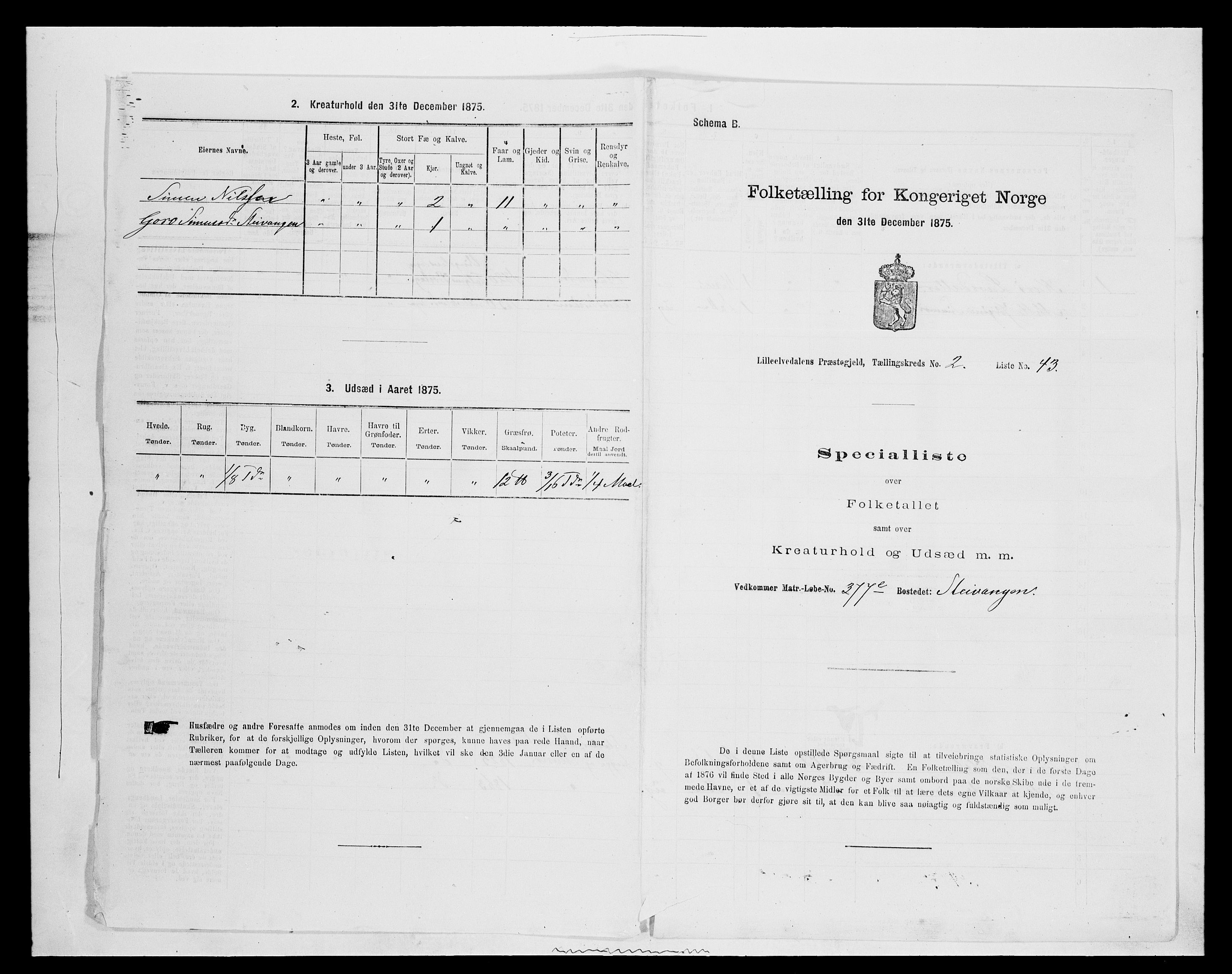 SAH, Folketelling 1875 for 0438P Lille Elvedalen (Alvdal) prestegjeld, 1875, s. 304