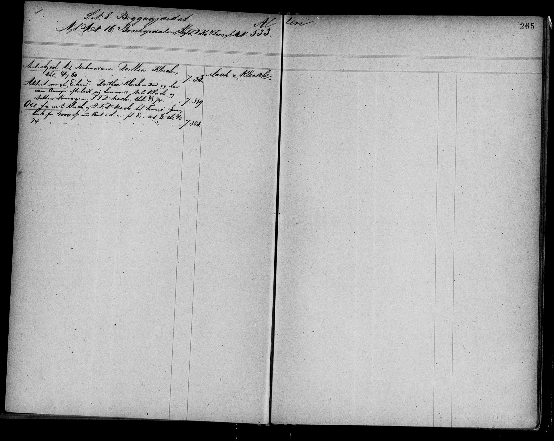 Alta fogderi/sorenskriveri, AV/SATØ-SATØ-5/1/K/Kb/Kba/L0006pantereg: Panteregister nr. 6, 1776, s. 265