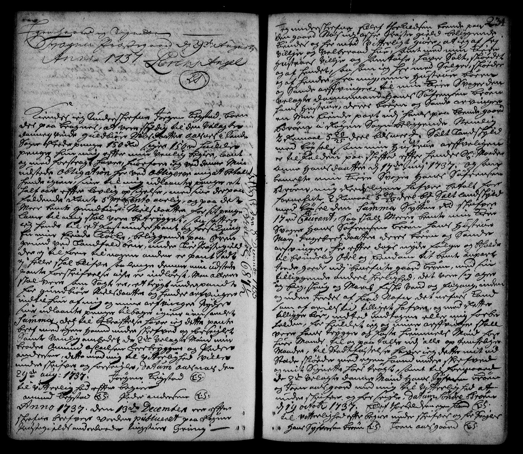 Lier, Røyken og Hurum sorenskriveri, AV/SAKO-A-89/G/Ga/Gaa/L0002: Pantebok nr. II, 1725-1755, s. 234