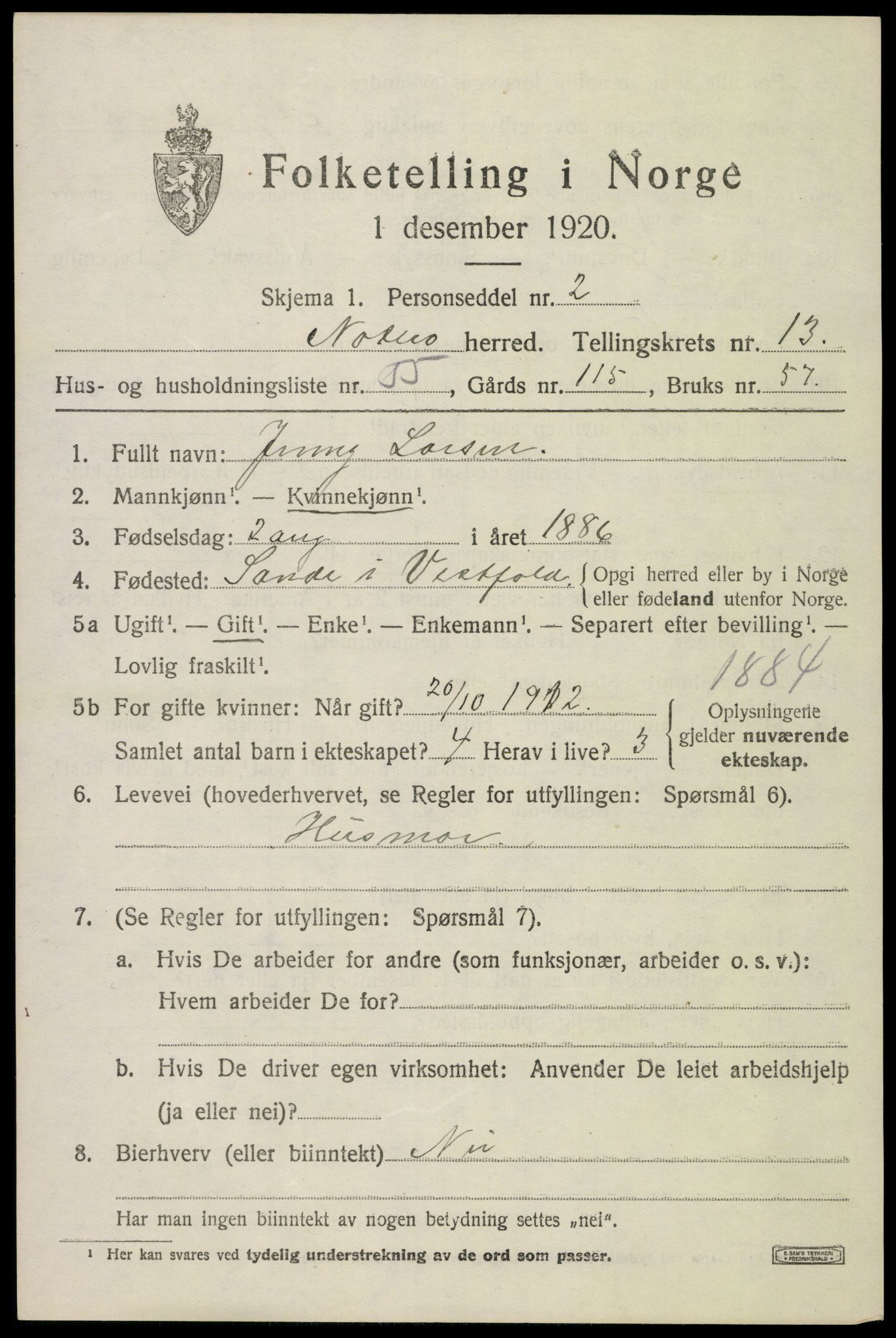 SAKO, Folketelling 1920 for 0722 Nøtterøy herred, 1920, s. 15759