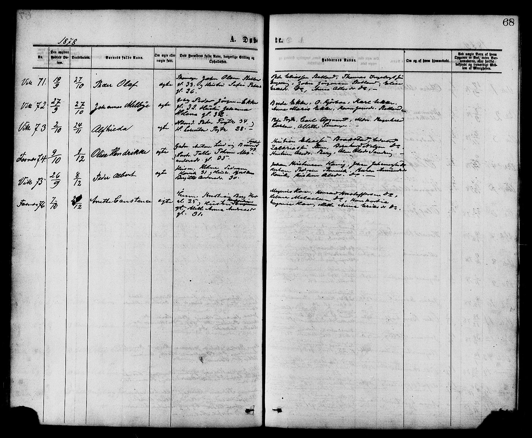 Ministerialprotokoller, klokkerbøker og fødselsregistre - Nord-Trøndelag, AV/SAT-A-1458/773/L0616: Ministerialbok nr. 773A07, 1870-1887, s. 68