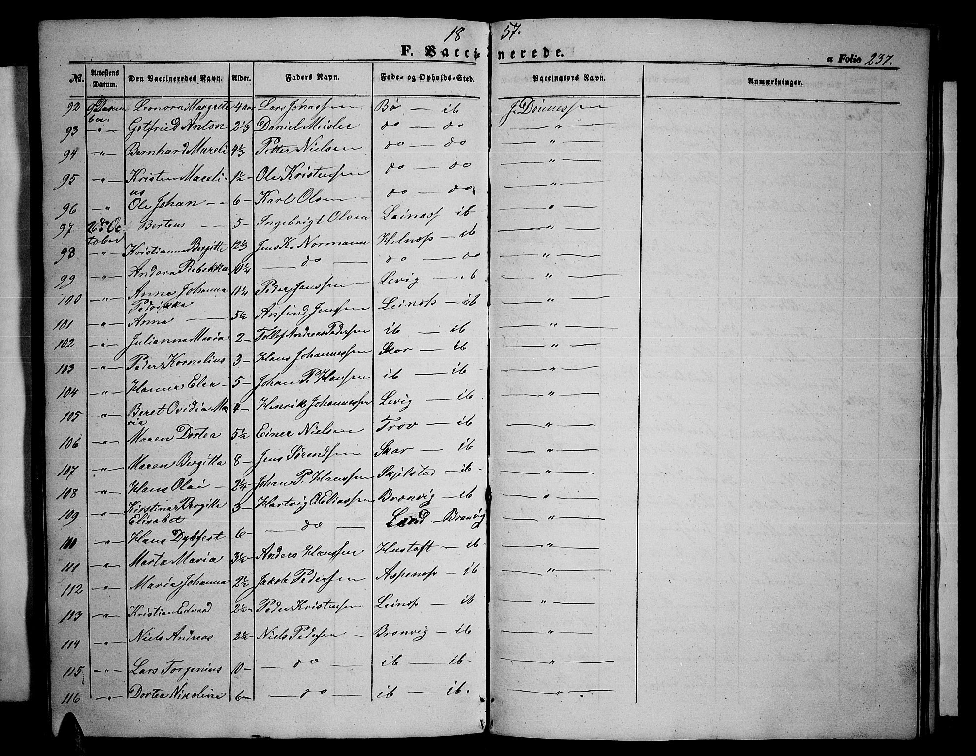 Ministerialprotokoller, klokkerbøker og fødselsregistre - Nordland, AV/SAT-A-1459/855/L0814: Klokkerbok nr. 855C03, 1851-1864, s. 237