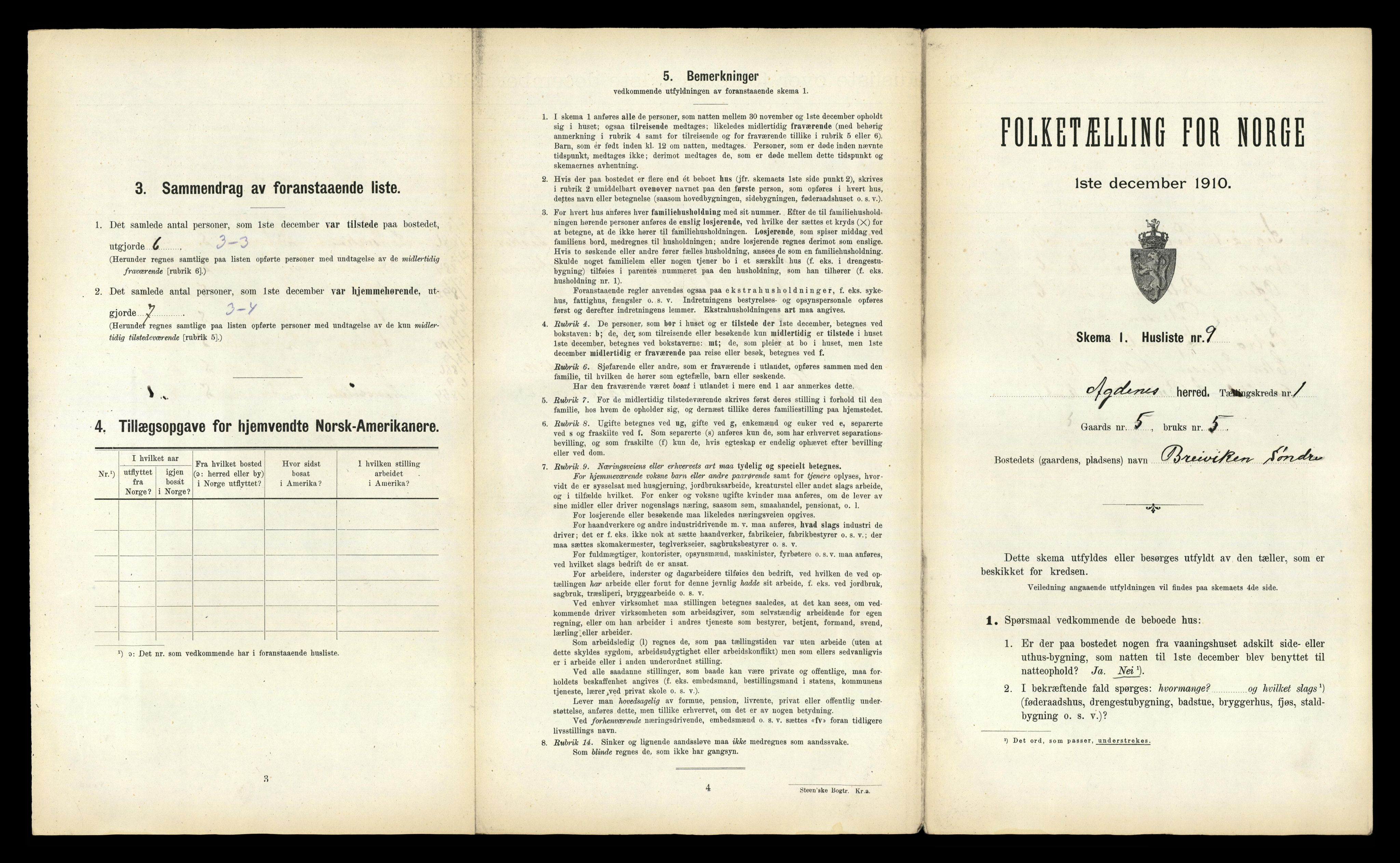 RA, Folketelling 1910 for 1622 Agdenes herred, 1910, s. 51