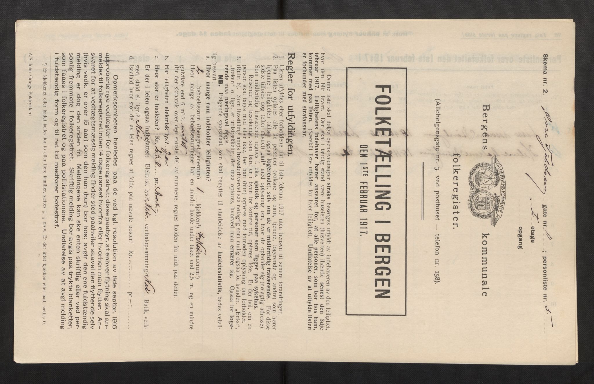 SAB, Kommunal folketelling 1917 for Bergen kjøpstad, 1917, s. 7578