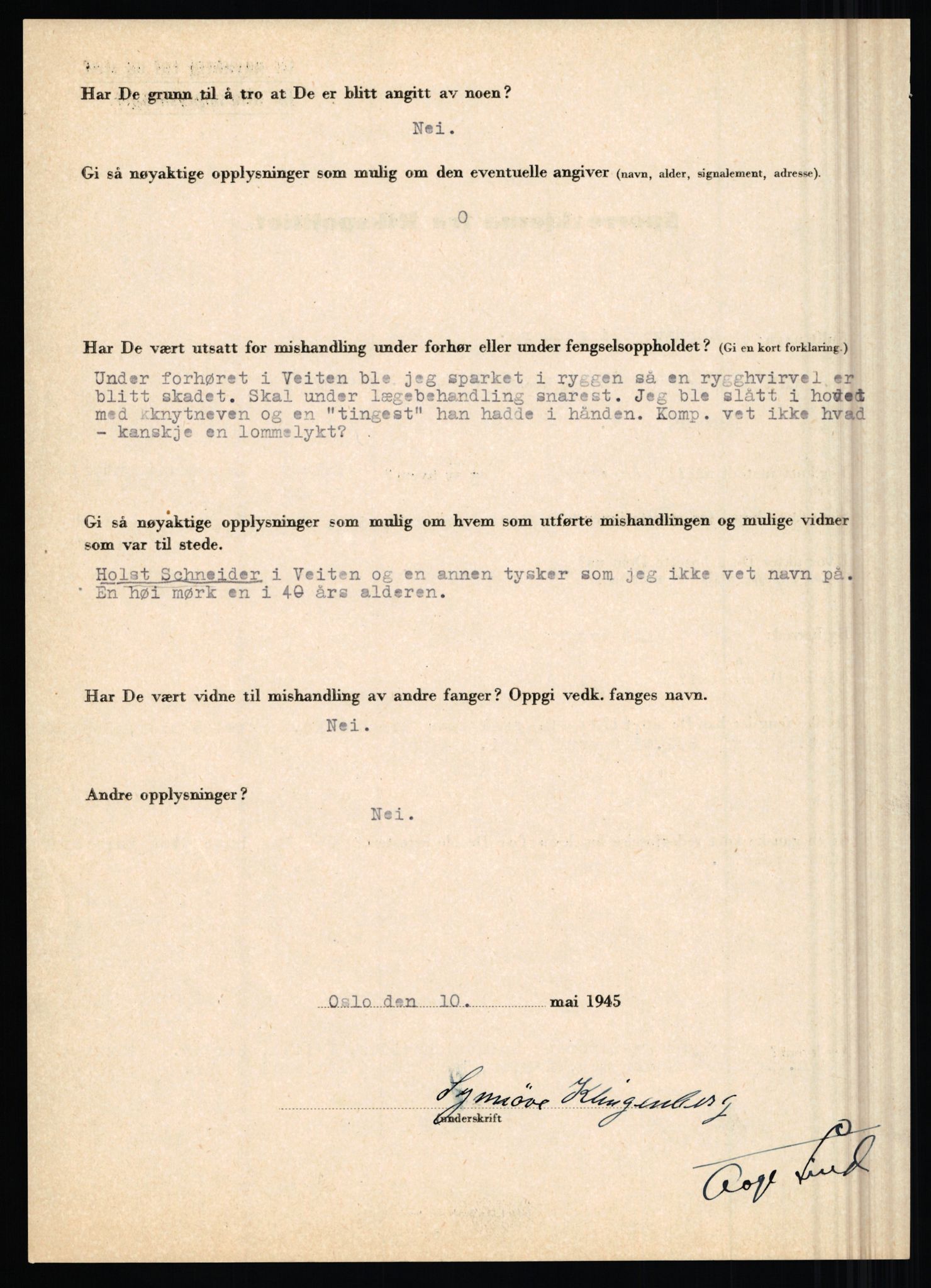 Rikspolitisjefen, AV/RA-S-1560/L/L0009: Karlsen, Aksel Emanuel - Kristiansen, Øivind Vetre, 1940-1945, s. 466