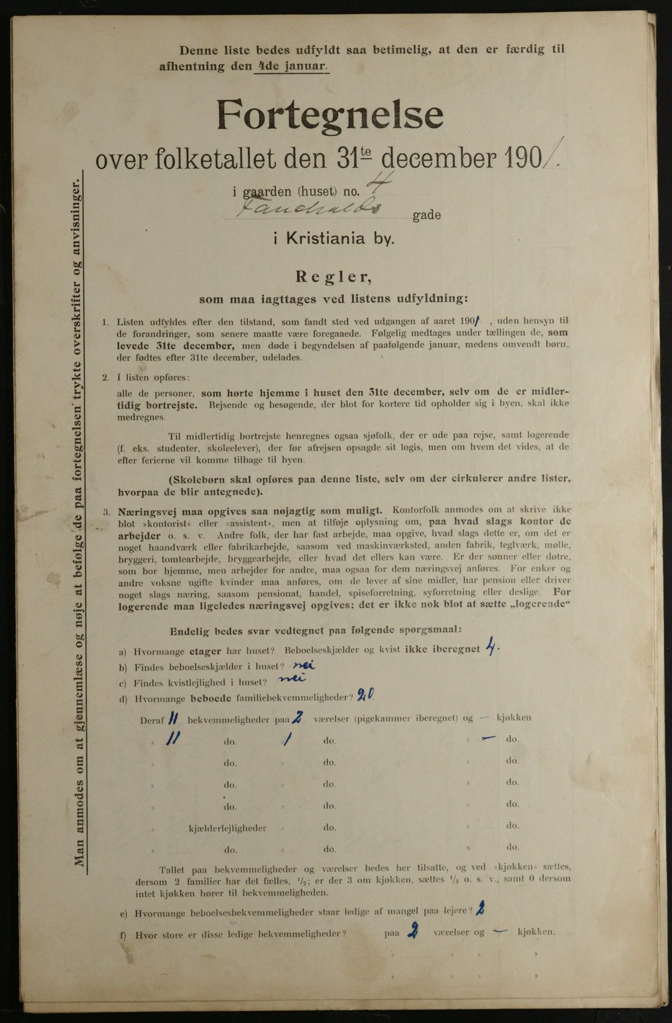 OBA, Kommunal folketelling 31.12.1901 for Kristiania kjøpstad, 1901, s. 3841
