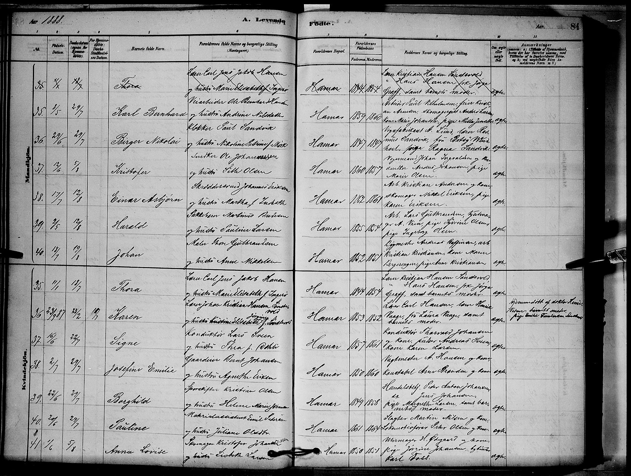 Vang prestekontor, Hedmark, AV/SAH-PREST-008/H/Ha/Hab/L0012: Klokkerbok nr. 12, 1878-1889, s. 84