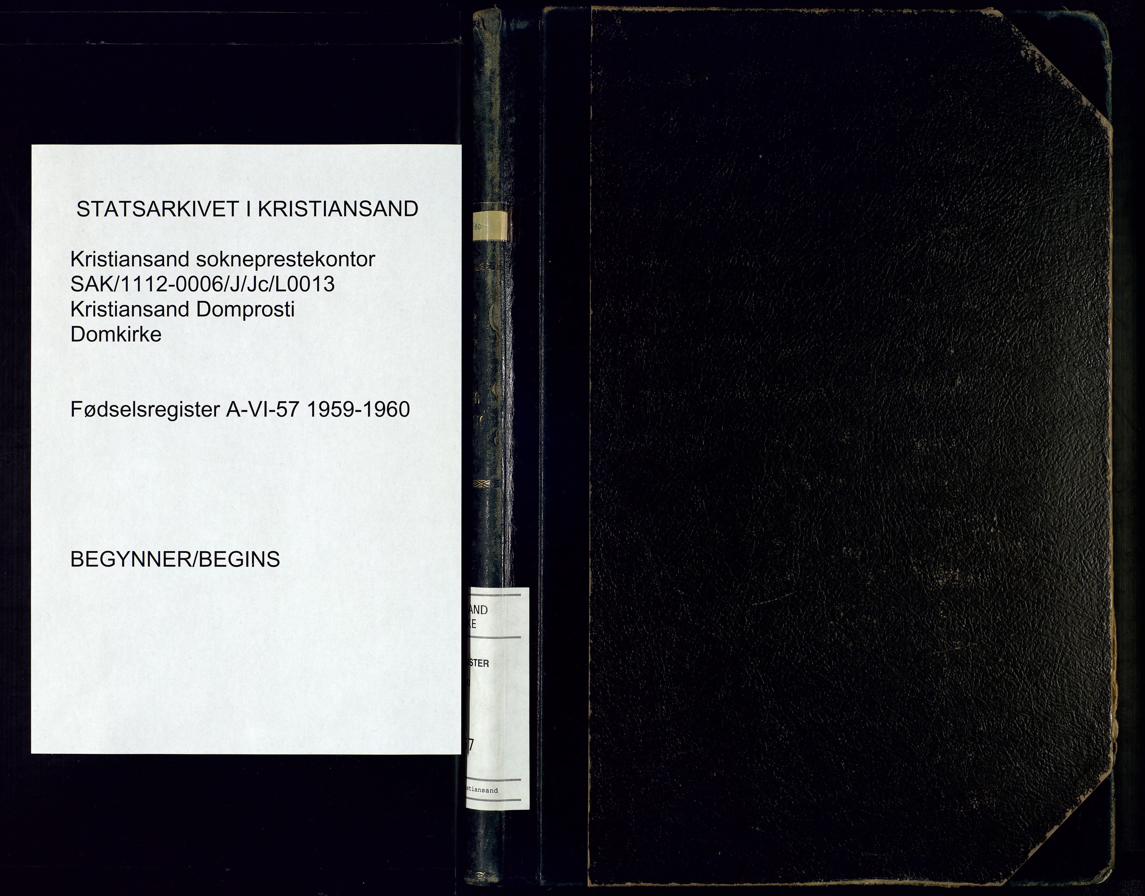 Kristiansand domprosti, SAK/1112-0006/J/Jc/L0013: Fødselsregister nr. A-VI-57, 1959-1960