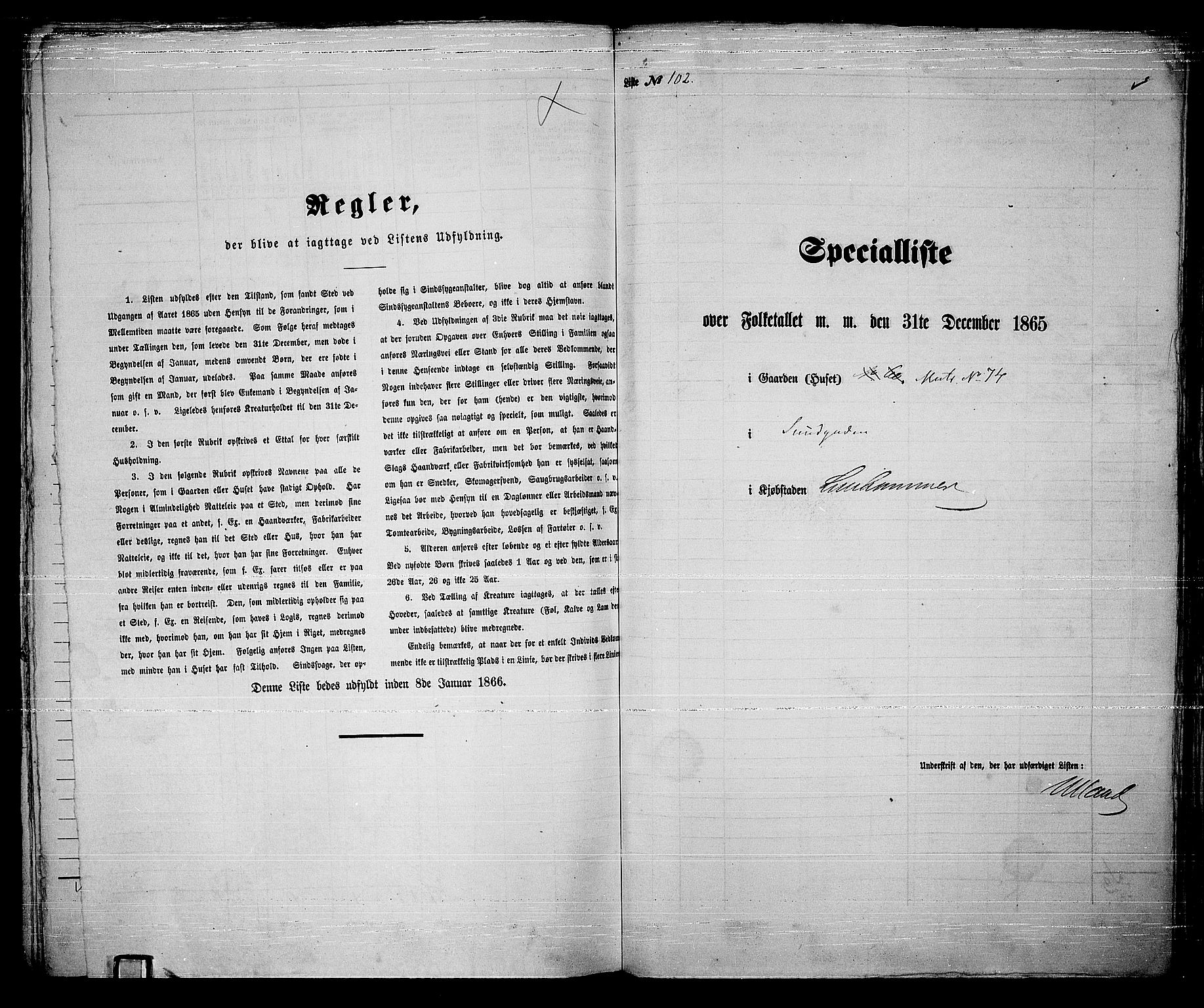 RA, Folketelling 1865 for 0501B Fåberg prestegjeld, Lillehammer kjøpstad, 1865, s. 210