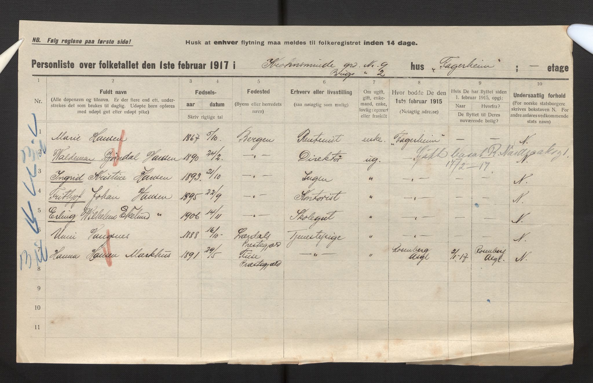 SAB, Kommunal folketelling 1917 for Bergen kjøpstad, 1917, s. 50252
