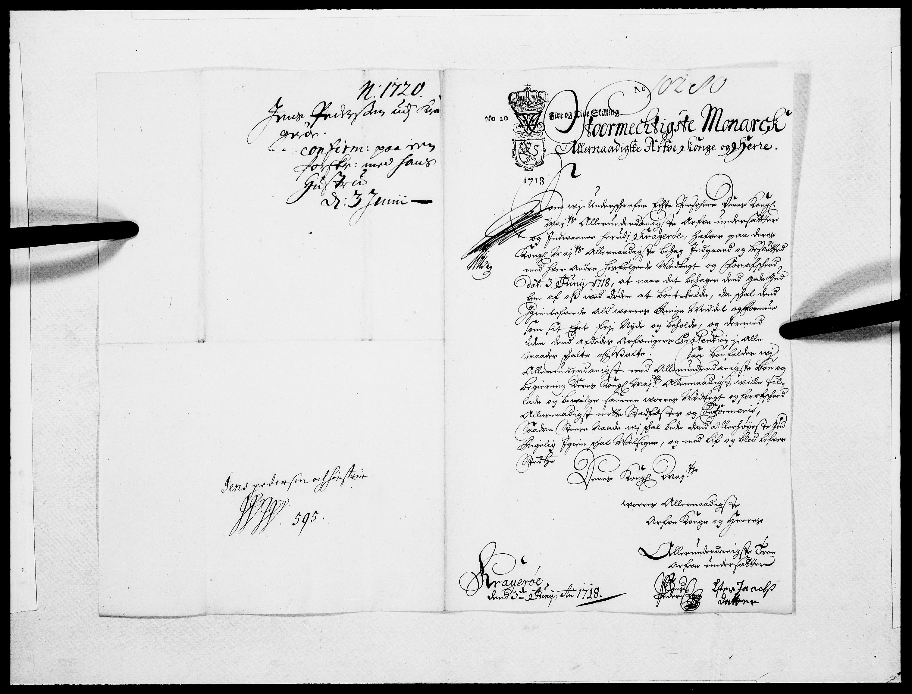 Danske Kanselli 1572-1799, AV/RA-EA-3023/F/Fc/Fcc/Fcca/L0087: Norske innlegg 1572-1799, 1720, s. 234