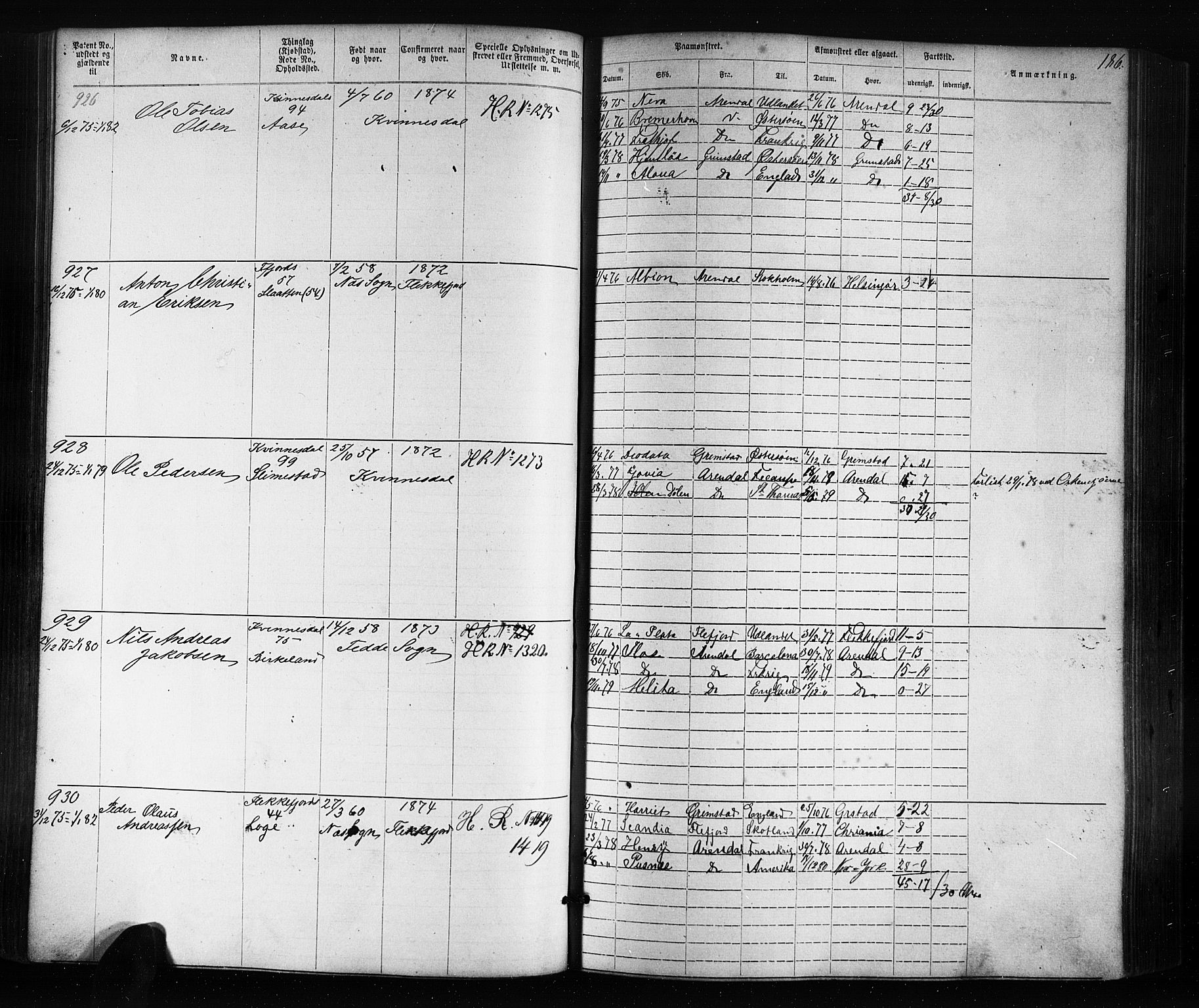 Flekkefjord mønstringskrets, AV/SAK-2031-0018/F/Fa/L0005: Annotasjonsrulle nr 1-1915 med register, Æ-2, 1868-1896, s. 208