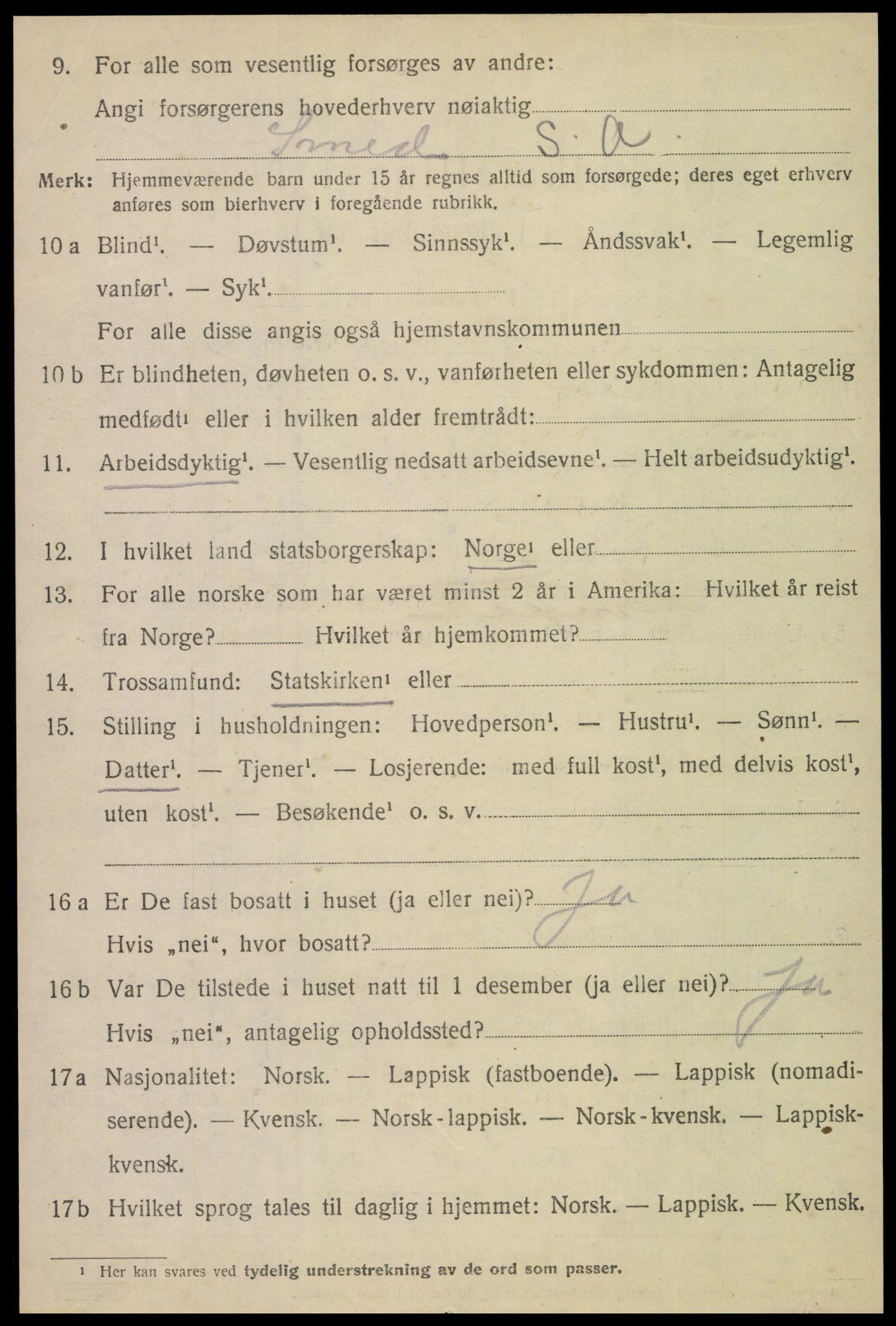 SAT, Folketelling 1920 for 1811 Bindal herred, 1920, s. 3308