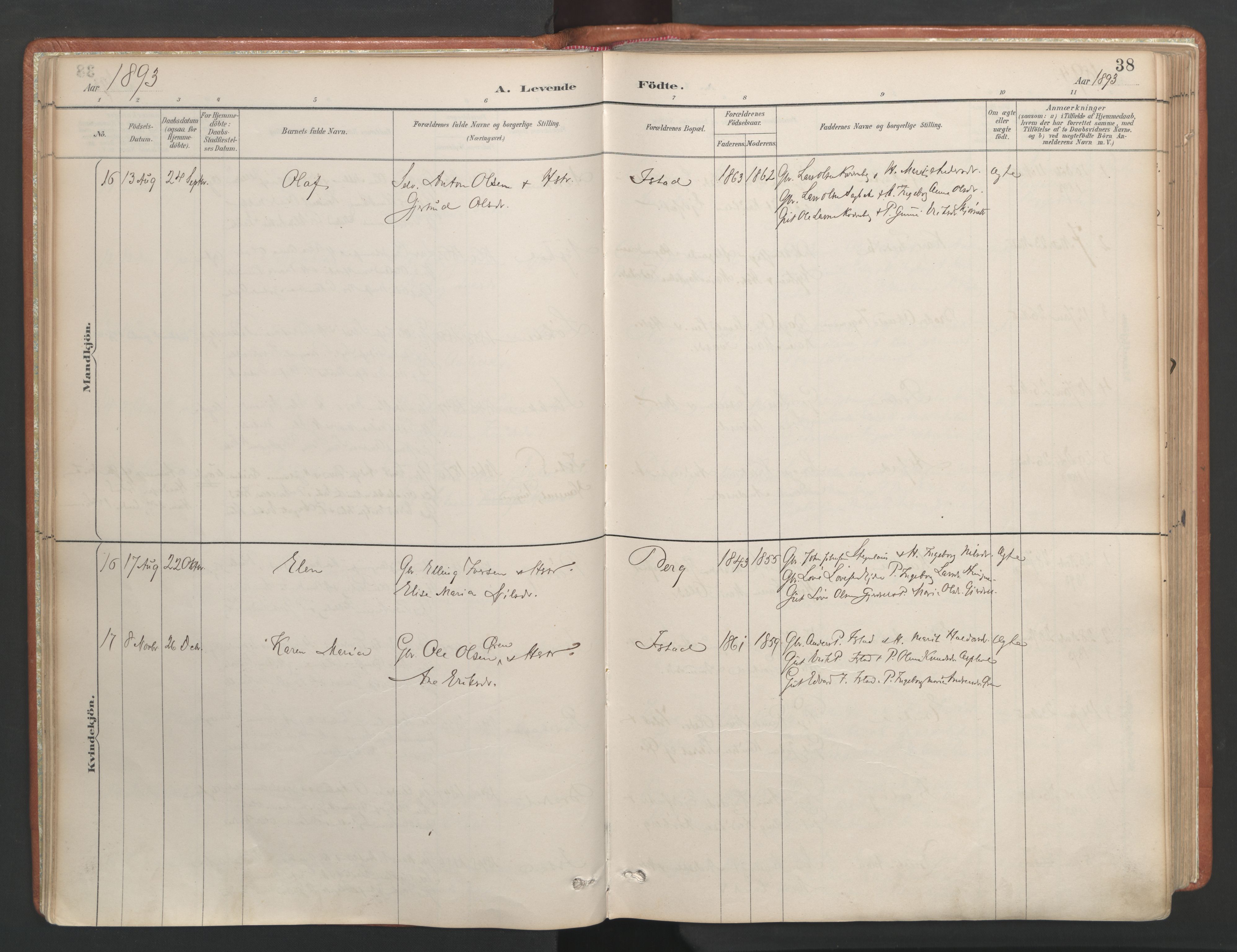 Ministerialprotokoller, klokkerbøker og fødselsregistre - Møre og Romsdal, SAT/A-1454/557/L0682: Ministerialbok nr. 557A04, 1887-1970, s. 38