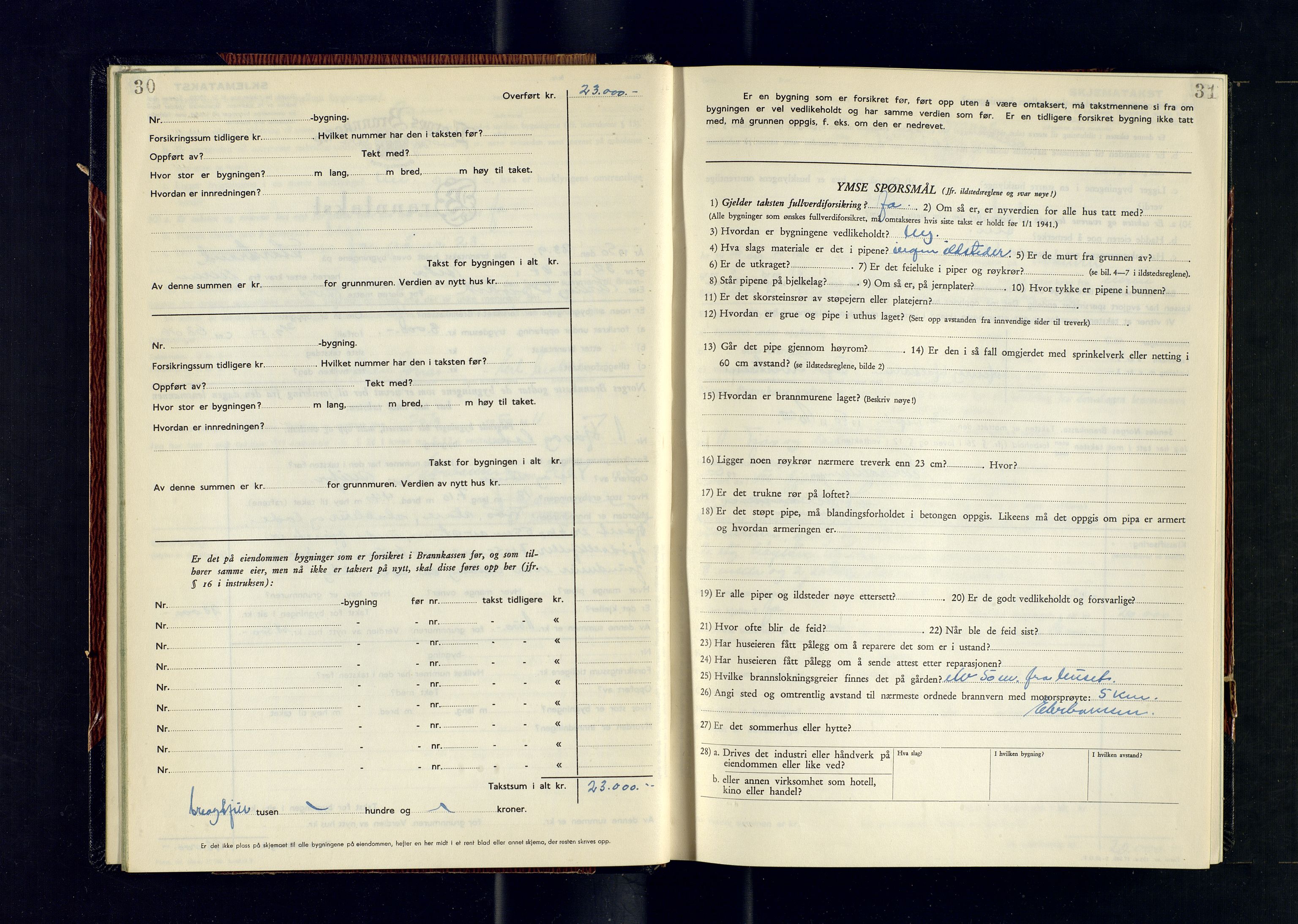 Alta lensmannskontor, AV/SATØ-S-1165/O/Ob/L0184: Branntakstprotokoll, 1950-1953, s. 30-31