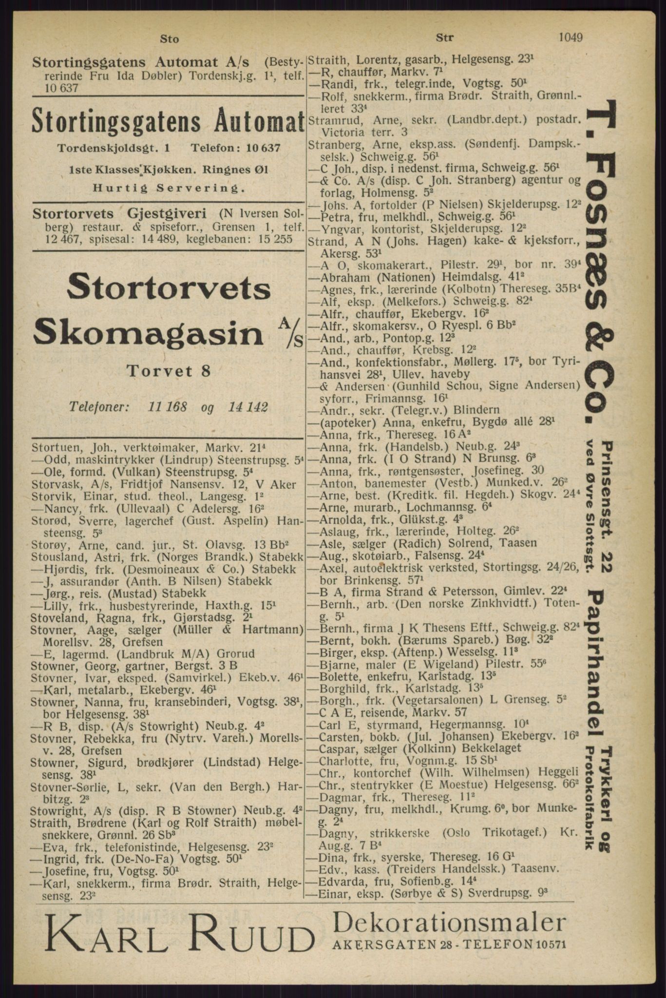 Kristiania/Oslo adressebok, PUBL/-, 1927, s. 1049