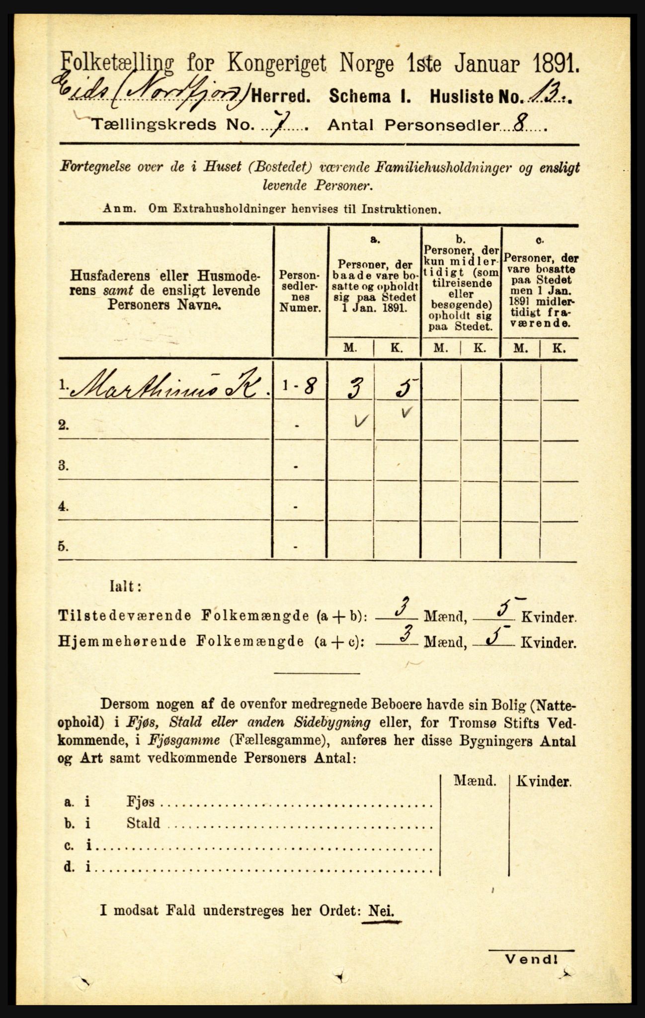 RA, Folketelling 1891 for 1443 Eid herred, 1891, s. 1767