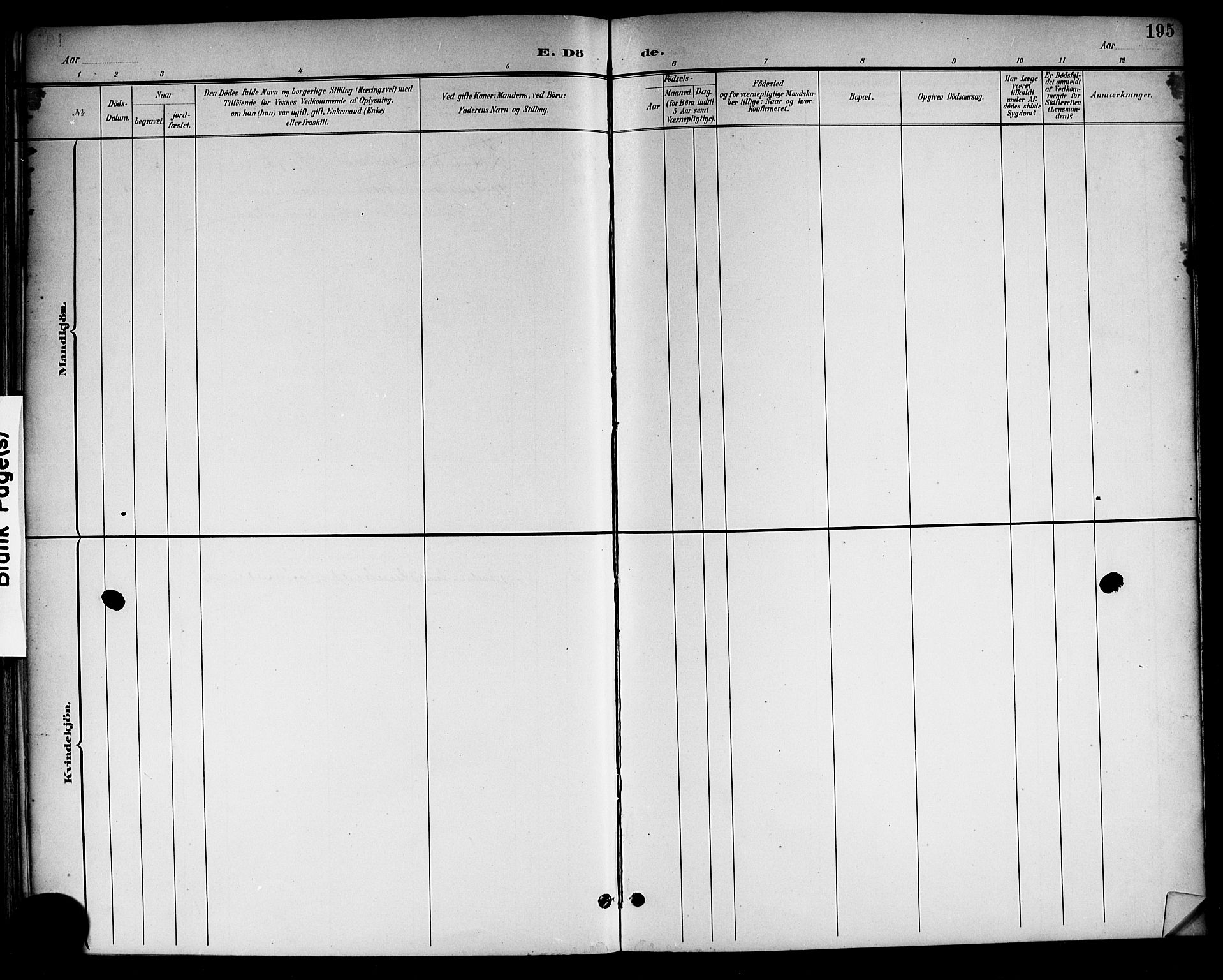 Drangedal kirkebøker, SAKO/A-258/G/Gb/L0002: Klokkerbok nr. II 2, 1895-1918, s. 195