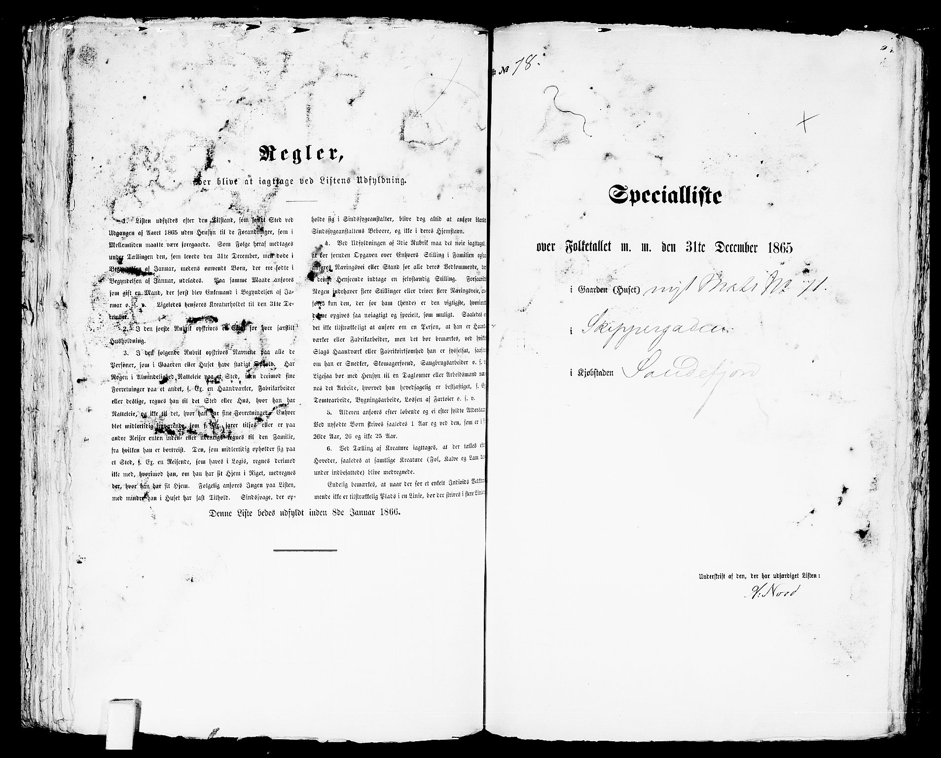 RA, Folketelling 1865 for 0706B Sandeherred prestegjeld, Sandefjord kjøpstad, 1865, s. 163