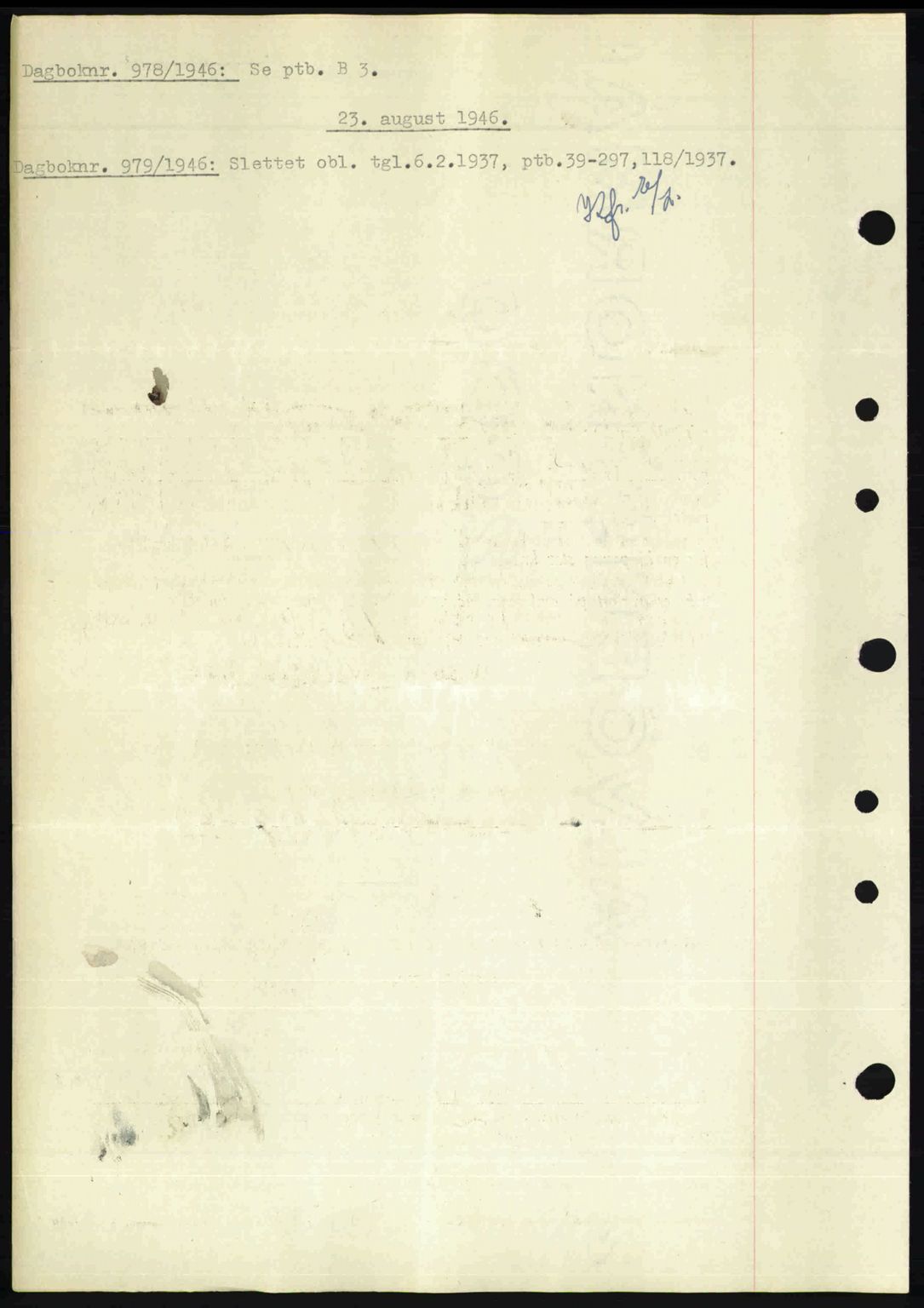 Nedenes sorenskriveri, SAK/1221-0006/G/Gb/Gba/L0055: Pantebok nr. A7, 1946-1946, Dagboknr: 978/1946