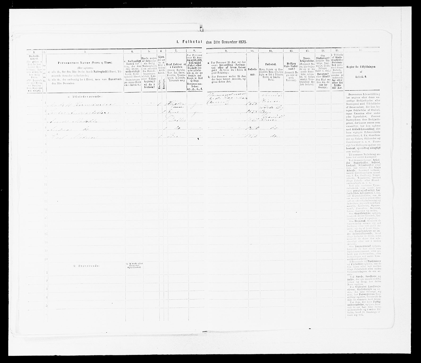 SAB, Folketelling 1875 for 1437L Kinn prestegjeld, Kinn sokn og Svanøy sokn, 1875, s. 1150