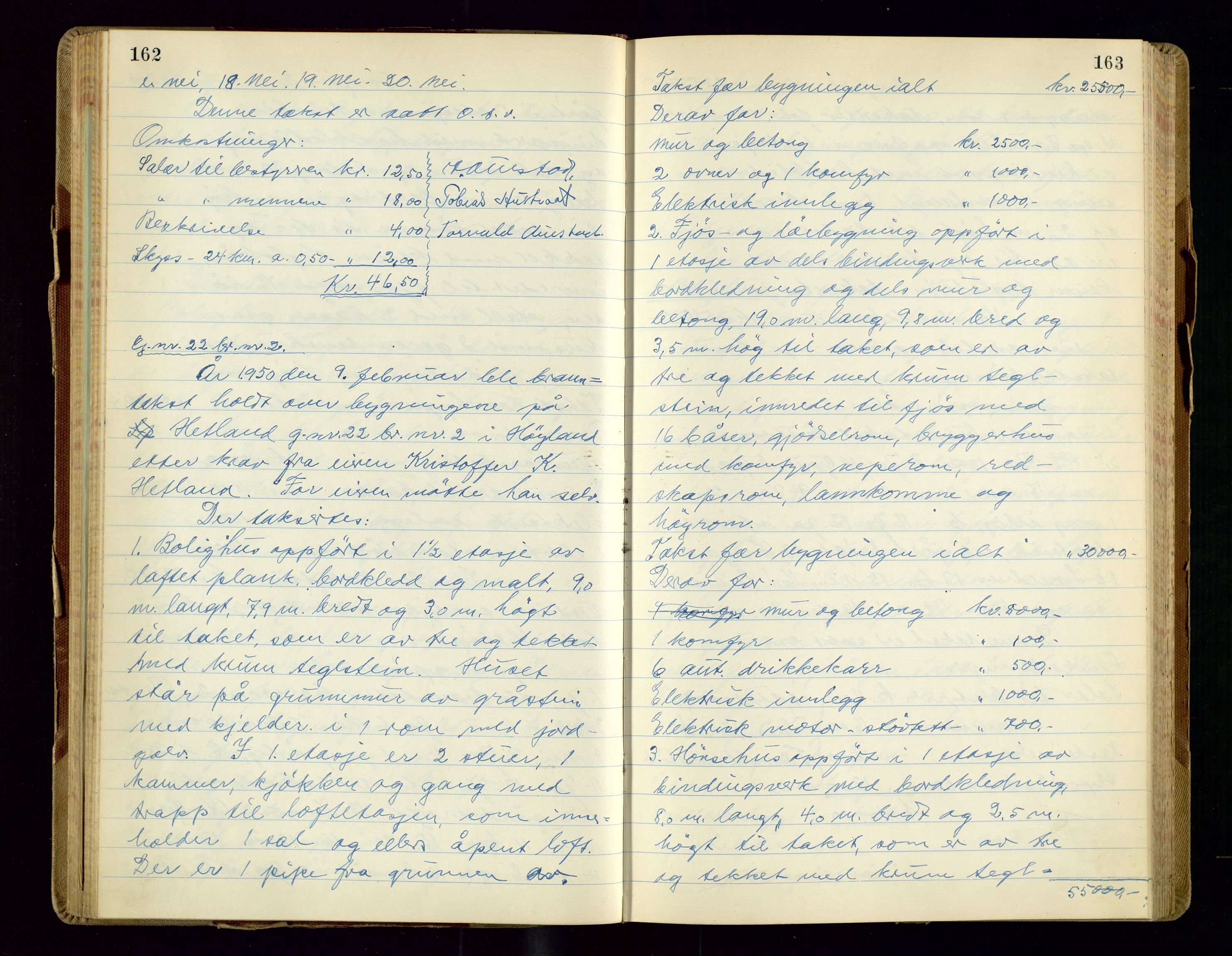 Høyland/Sandnes lensmannskontor, AV/SAST-A-100166/Goa/L0012: "Branntakstprotokoll", 1949-1951, s. 162-163