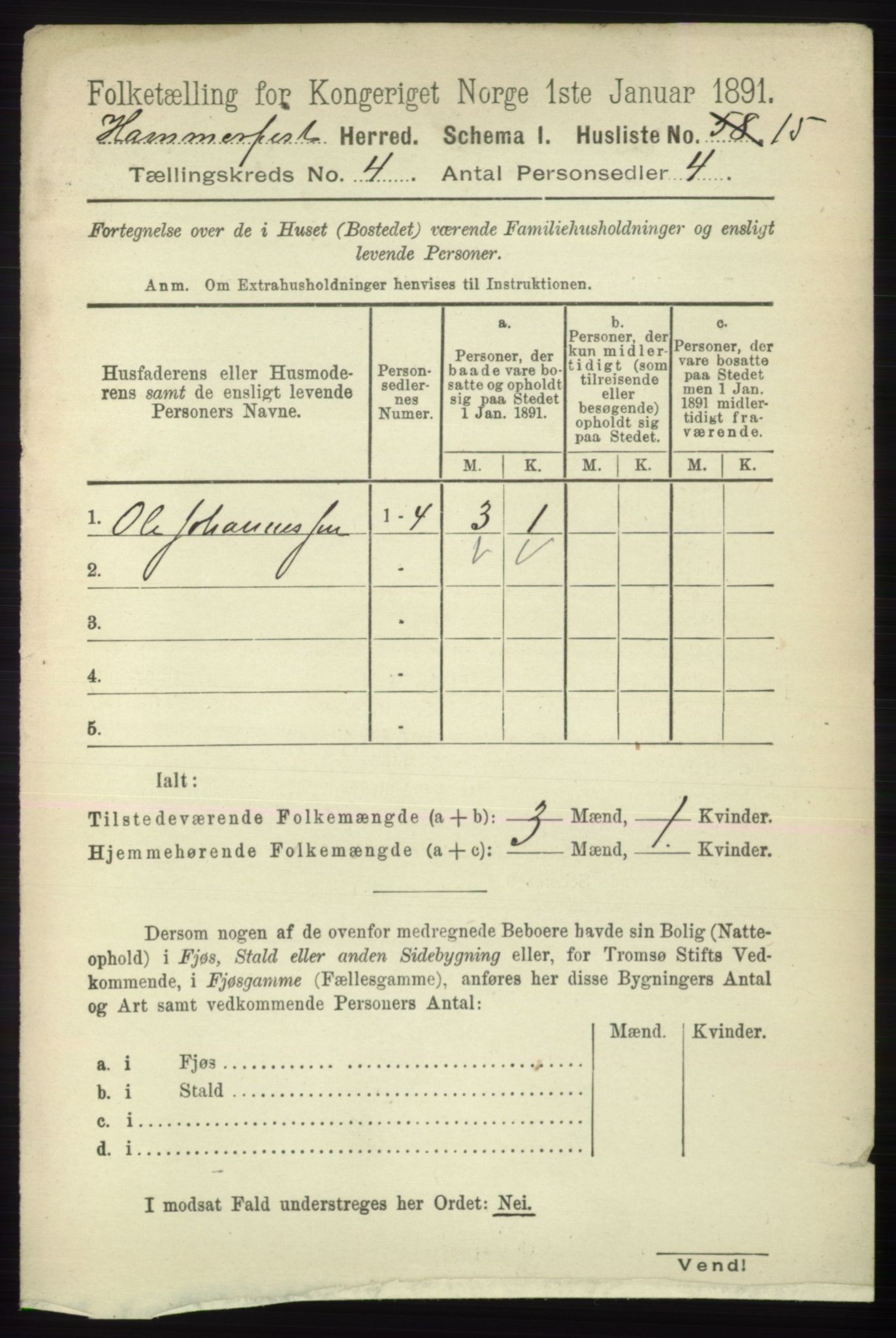 RA, Folketelling 1891 for 2016 Hammerfest herred, 1891, s. 1102