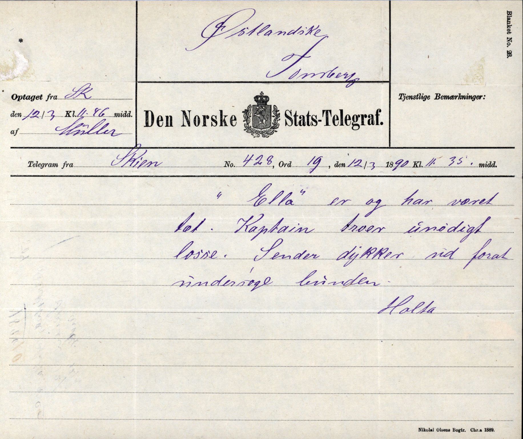 Pa 63 - Østlandske skibsassuranceforening, VEMU/A-1079/G/Ga/L0026/0002: Havaridokumenter / Dovre, Dictator, Ella, Elizabeth Morton, 1890, s. 134