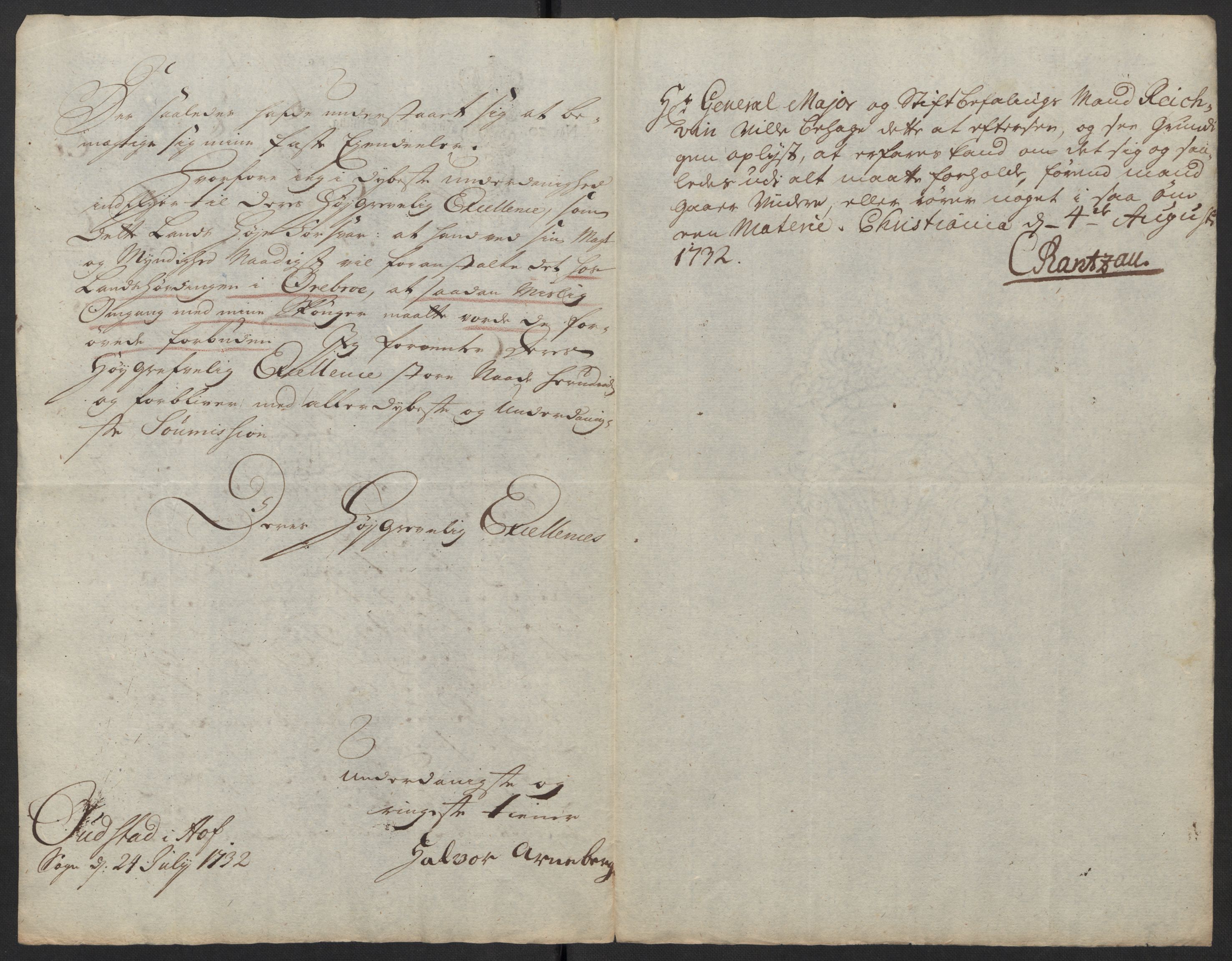 Stattholderembetet 1572-1771, RA/EA-2870/Ef/L0106: Brev fra embetsmenn og andre, 1730-1732, s. 208