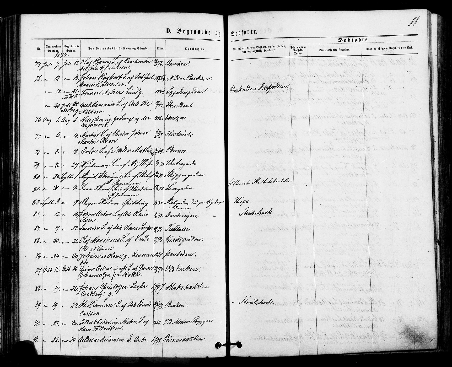 Halden prestekontor Kirkebøker, SAO/A-10909/F/Fa/L0010: Ministerialbok nr. I 10, 1866-1877, s. 88