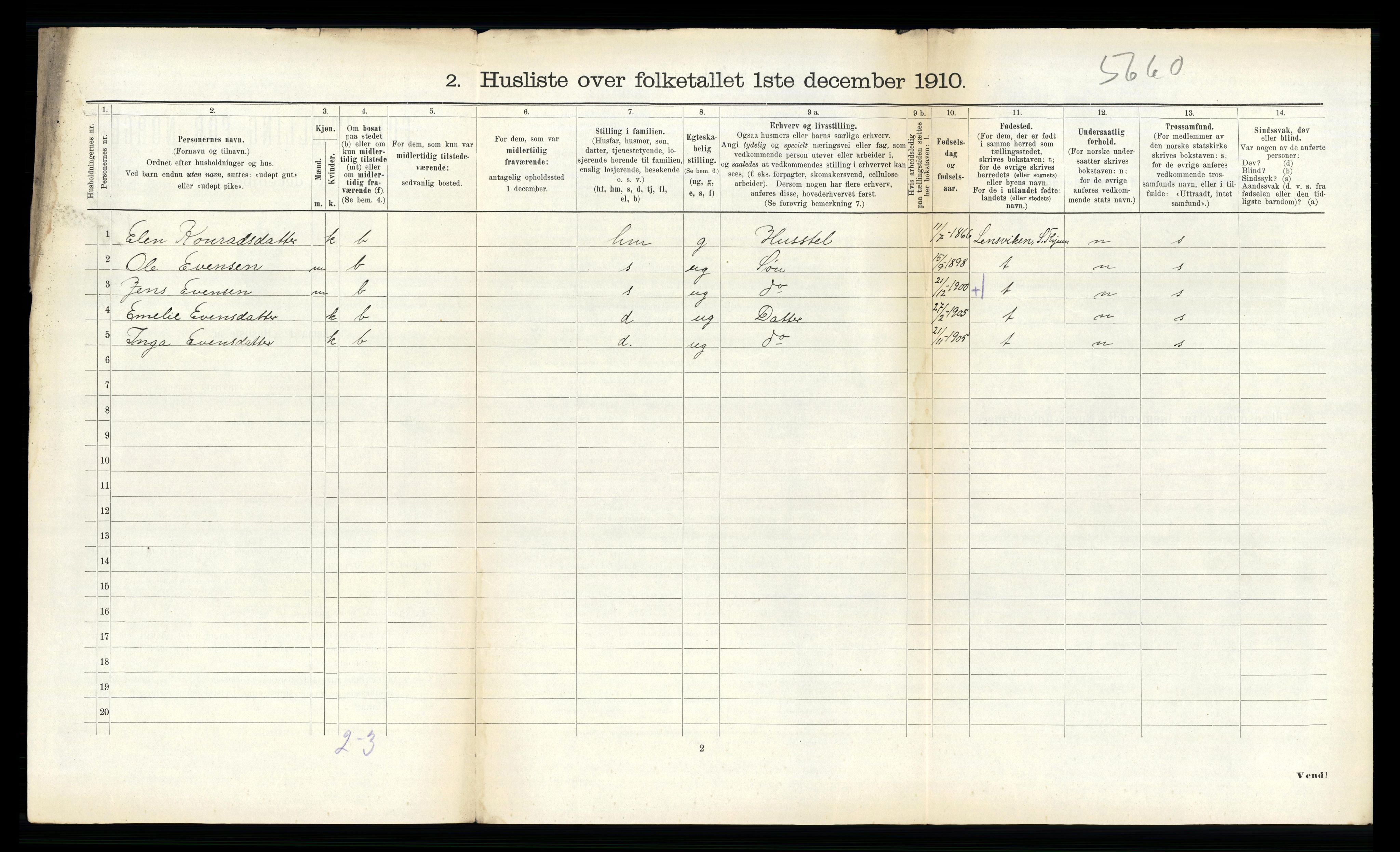 RA, Folketelling 1910 for 1653 Melhus herred, 1910, s. 113