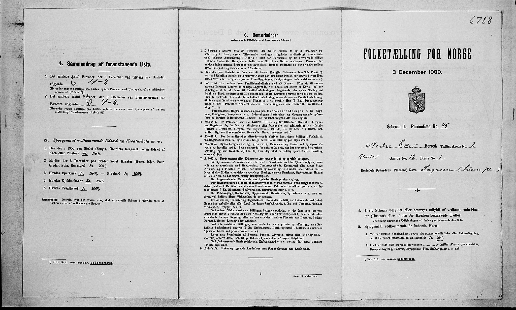 RA, Folketelling 1900 for 0625 Nedre Eiker herred, 1900, s. 337