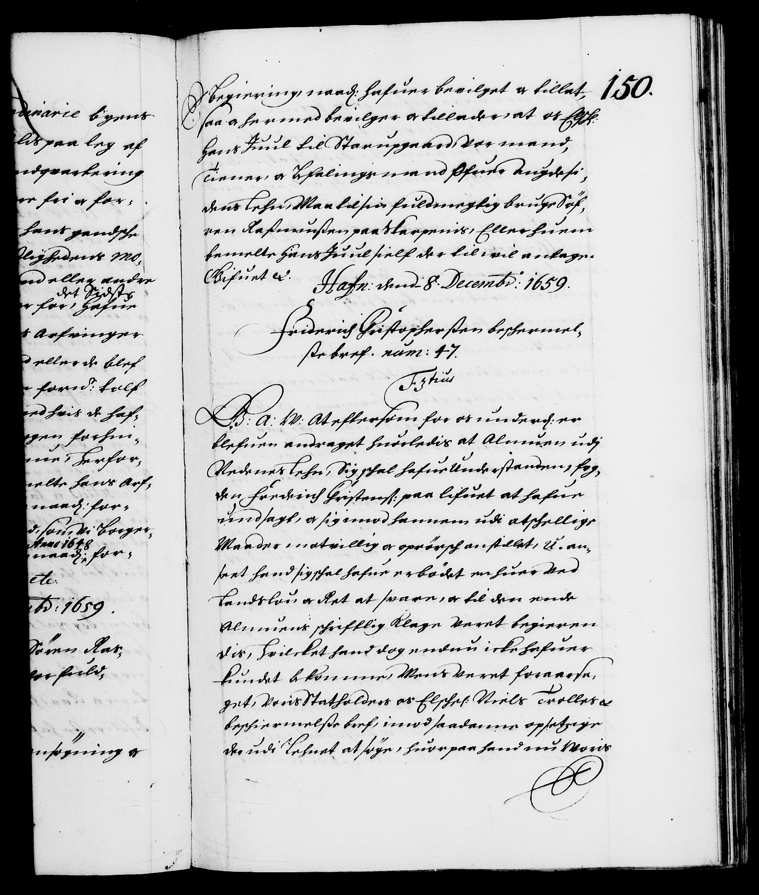 Danske Kanselli 1572-1799, RA/EA-3023/F/Fc/Fca/Fcaa/L0009: Norske registre (mikrofilm), 1657-1660, s. 150a