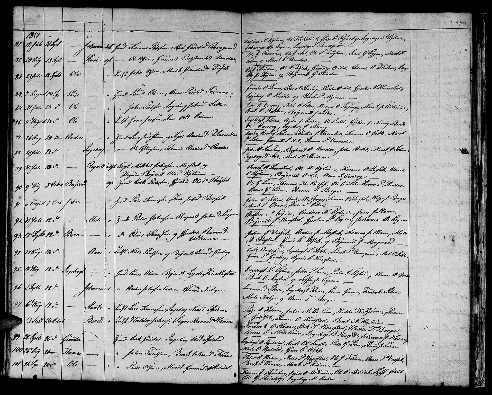 Ministerialprotokoller, klokkerbøker og fødselsregistre - Sør-Trøndelag, SAT/A-1456/695/L1154: Klokkerbok nr. 695C05, 1842-1858, s. 179