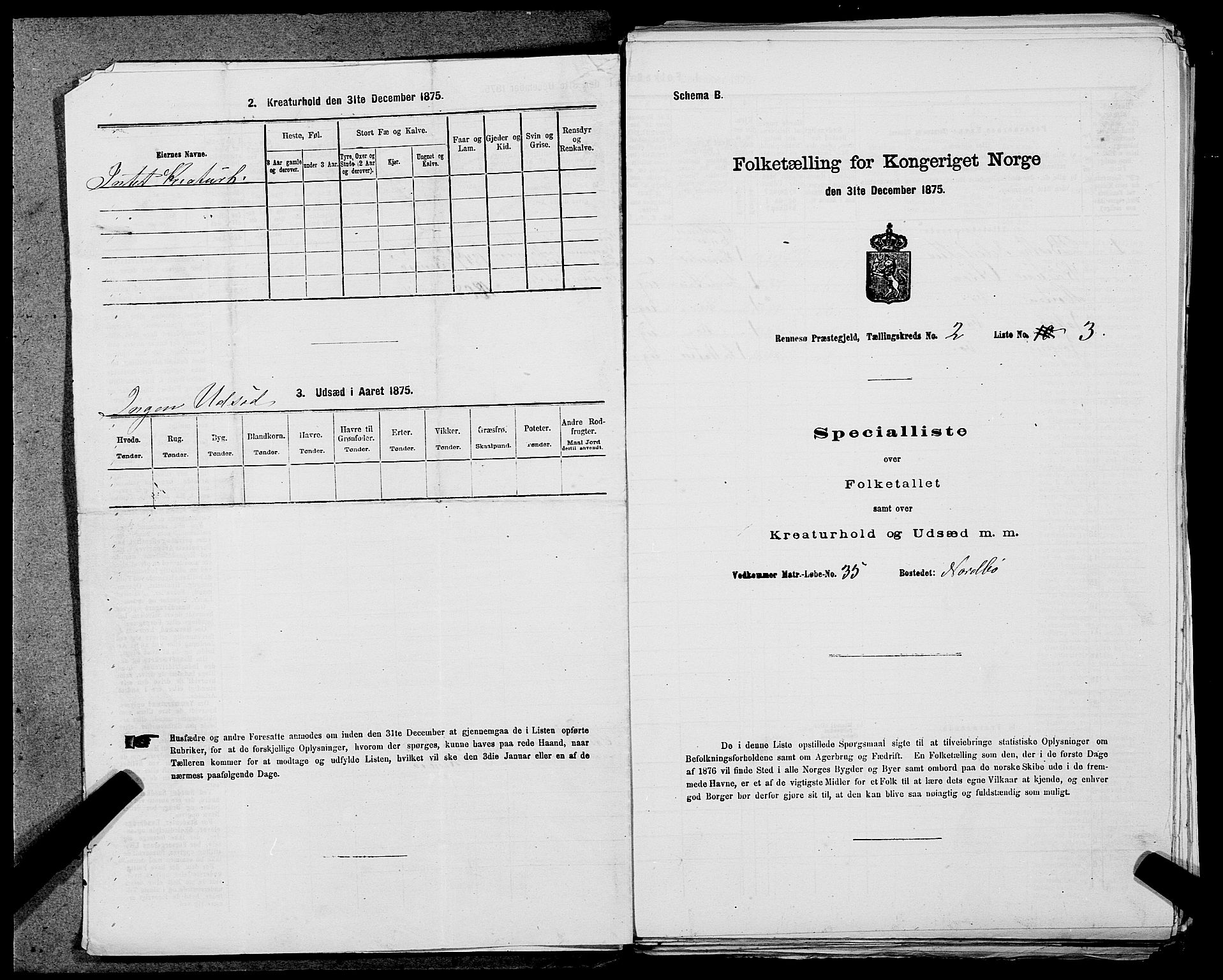 SAST, Folketelling 1875 for 1142P Rennesøy prestegjeld, 1875, s. 142