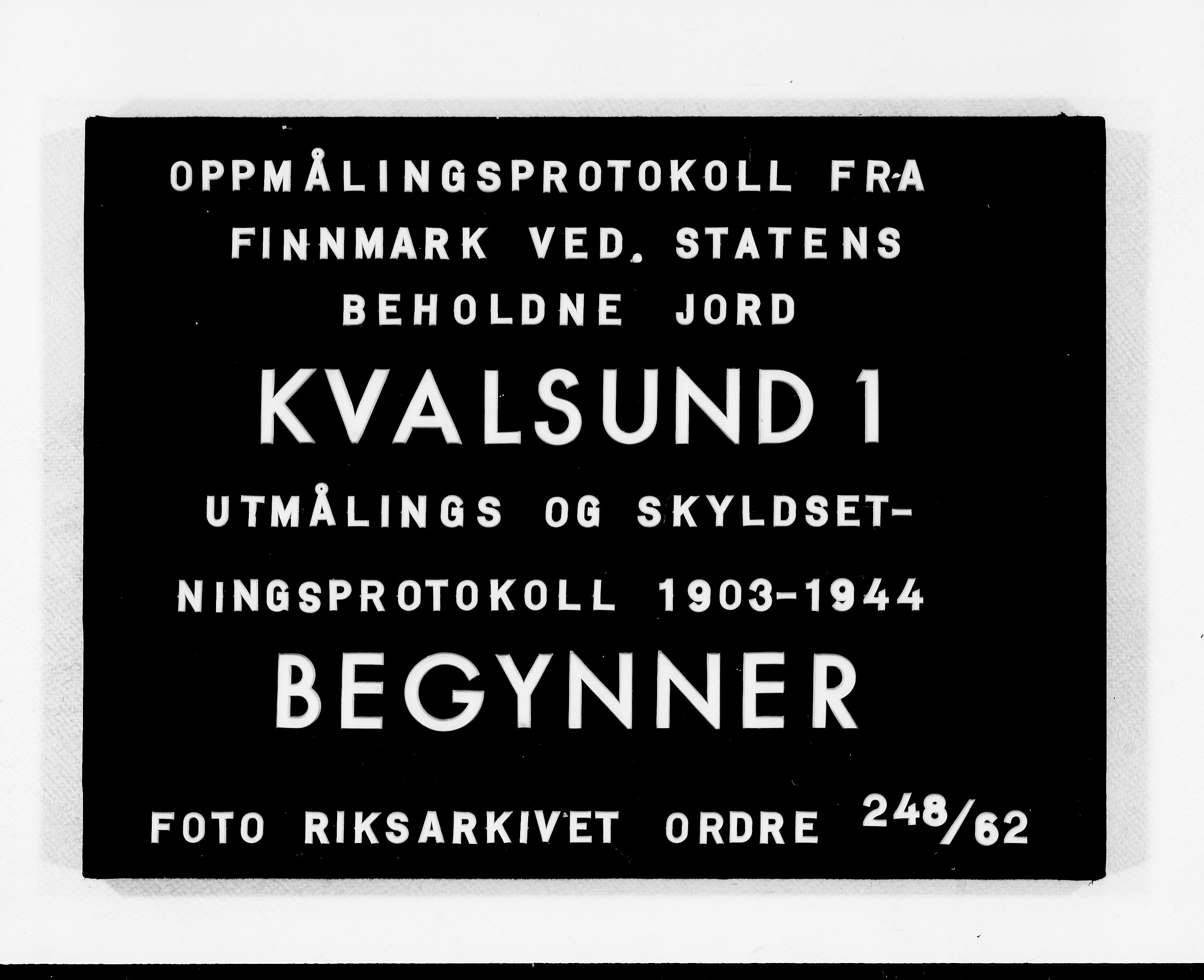 Lensmannen i Kvalsund (hos Finnmarkseiendommen)*, FIEI/-, 1903-1944