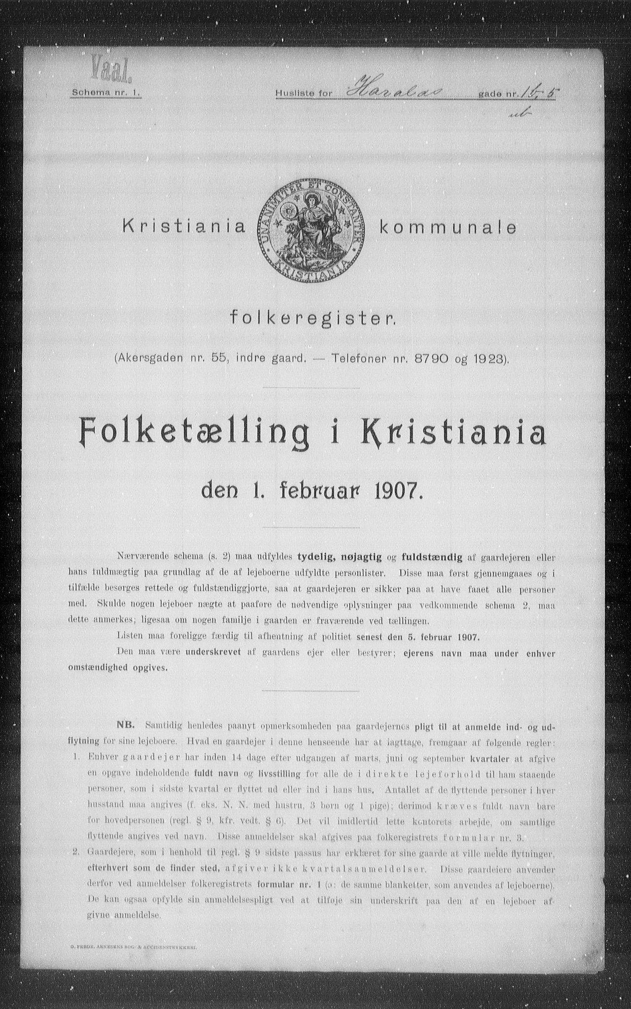 OBA, Kommunal folketelling 1.2.1907 for Kristiania kjøpstad, 1907, s. 17952
