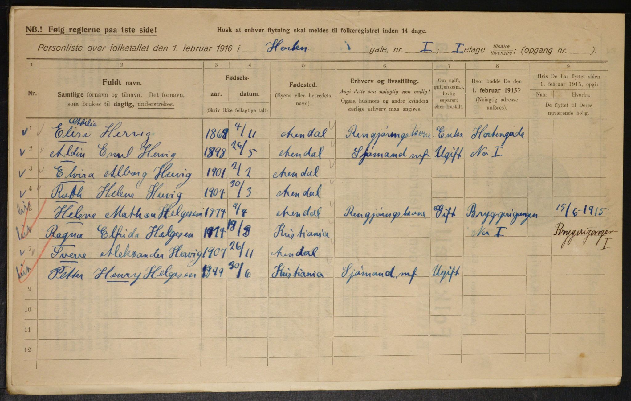 OBA, Kommunal folketelling 1.2.1916 for Kristiania, 1916, s. 42049