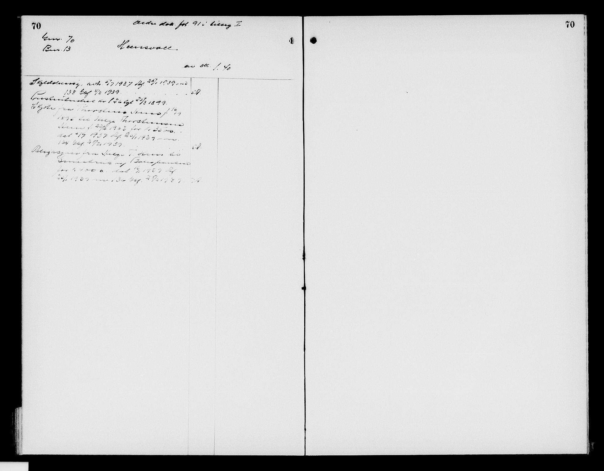 Valdres sorenskriveri, AV/SAH-TING-016/H/Ha/Had/Hada/L0013: Panteregister nr. 4.13, 1934-1940, s. 70