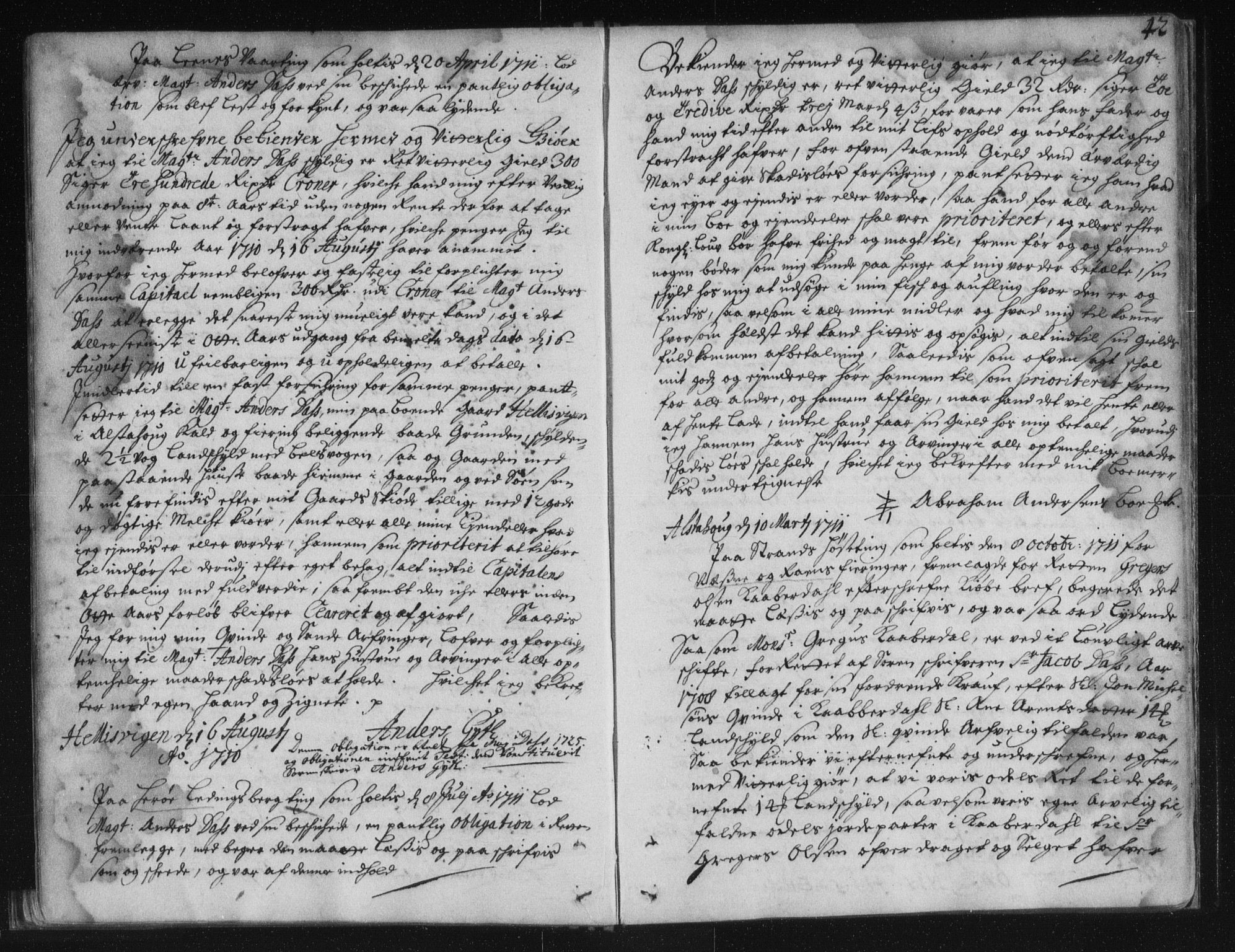 Helgeland sorenskriveri, SAT/A-0004/2/2C/L0001: Pantebok nr. 1a, 1700-1729, s. 42