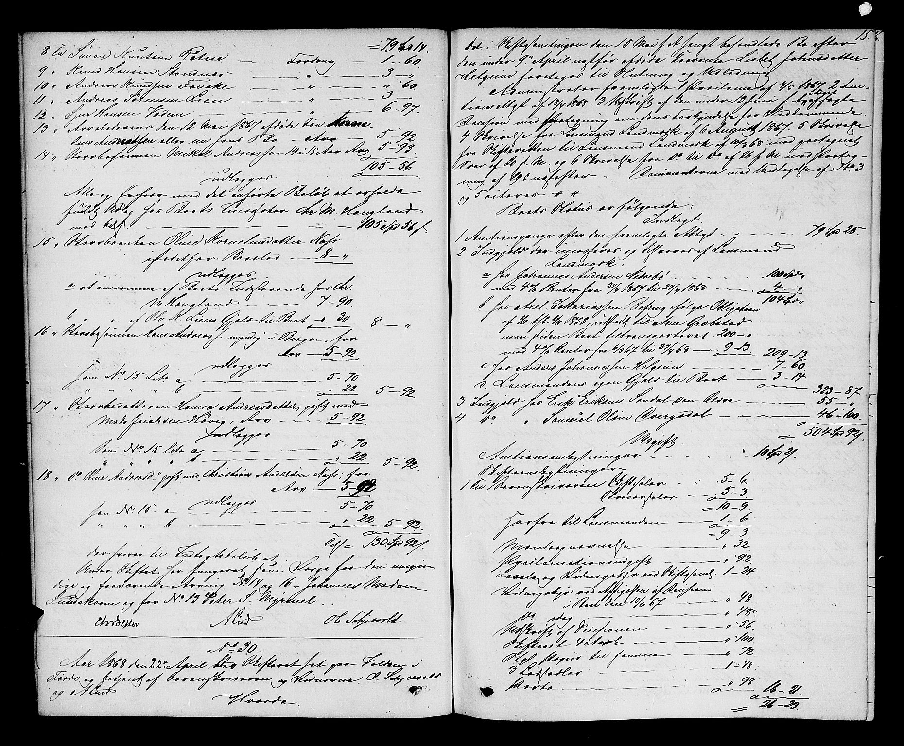 Sunnfjord tingrett, AV/SAB-A-3201/1/H/Hd/L0004: Skifteutlodningsprotokoll, 1868-1874, s. 14b-15a