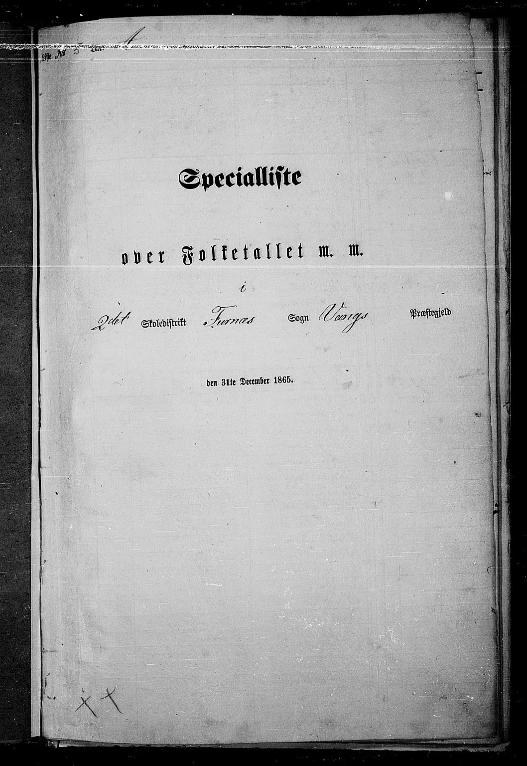 RA, Folketelling 1865 for 0414L Vang prestegjeld, Vang sokn og Furnes sokn, 1865, s. 121