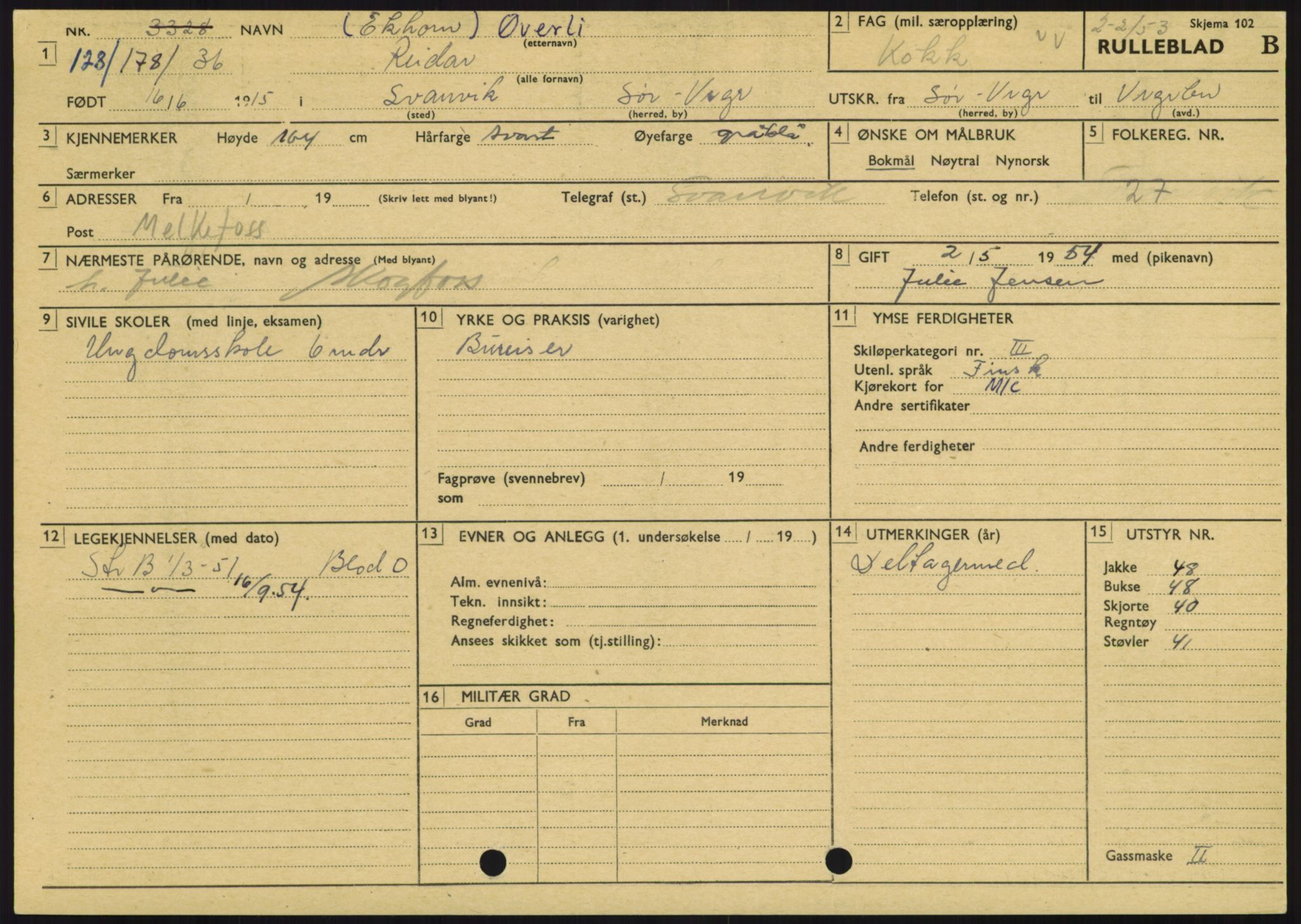 Forsvaret, Varanger bataljon, AV/RA-RAFA-2258/1/D/L0445: Rulleblad for menige født 1915-1916, 1915-1916, s. 296