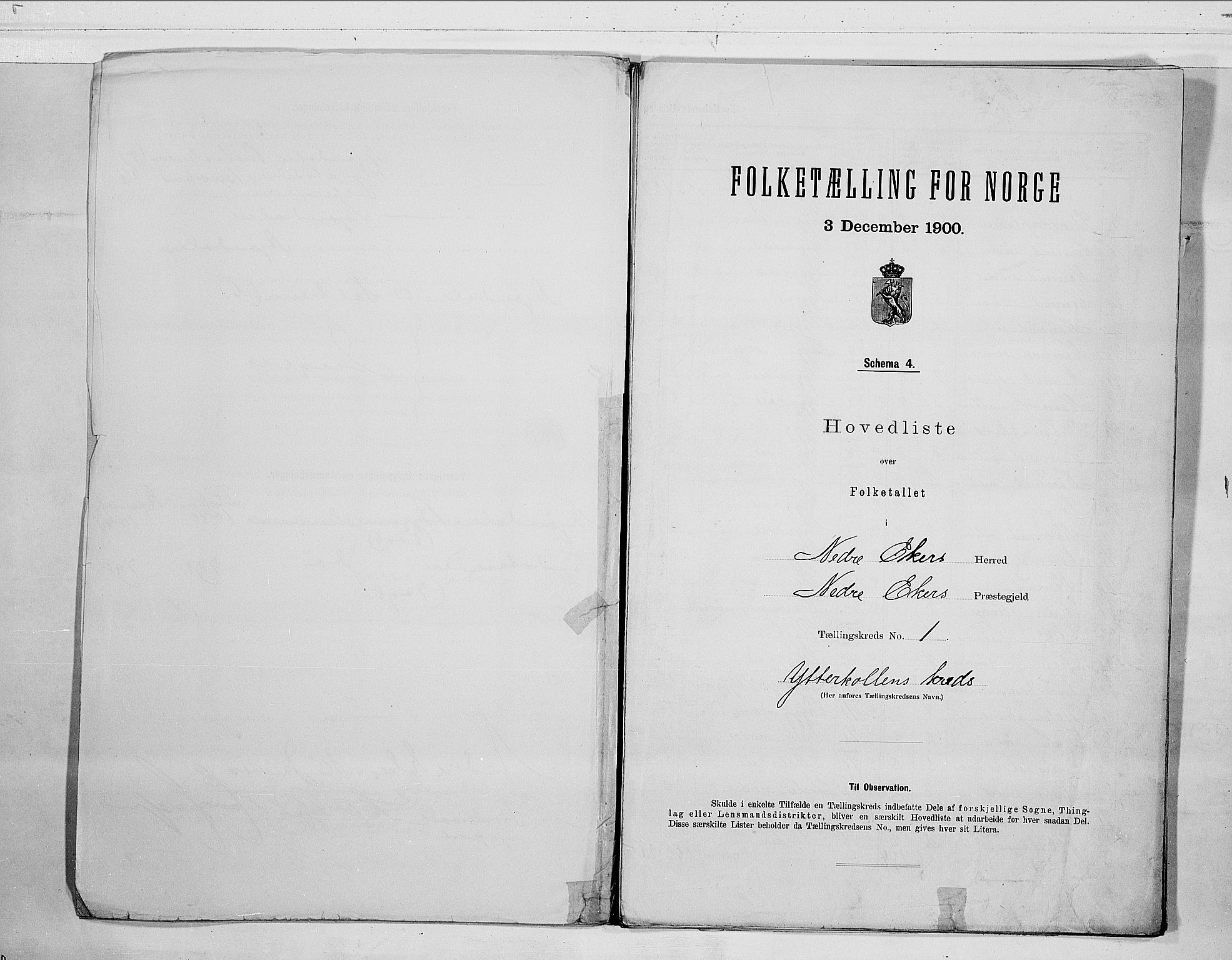 RA, Folketelling 1900 for 0625 Nedre Eiker herred, 1900, s. 4