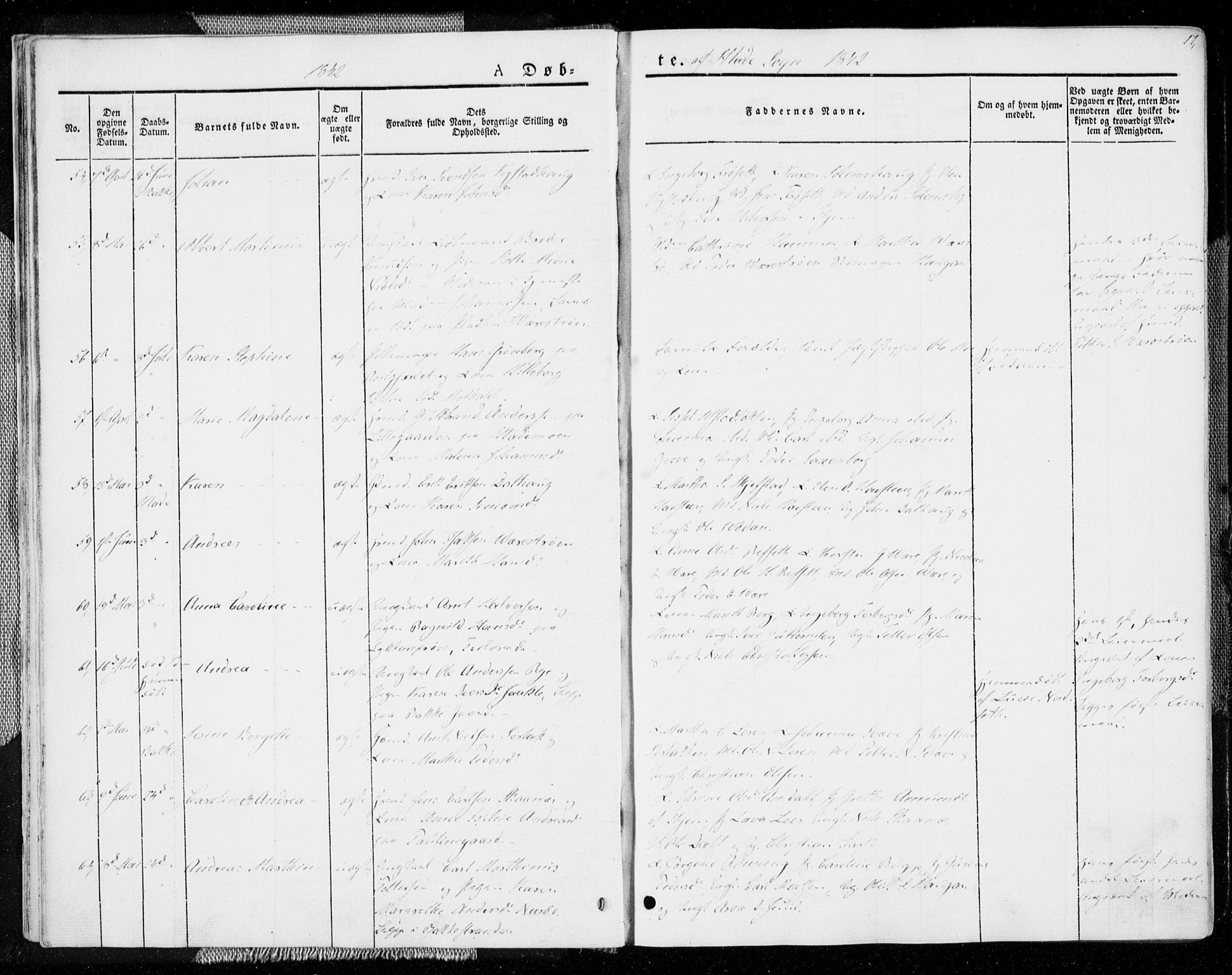 Ministerialprotokoller, klokkerbøker og fødselsregistre - Sør-Trøndelag, SAT/A-1456/606/L0290: Ministerialbok nr. 606A05, 1841-1847, s. 17