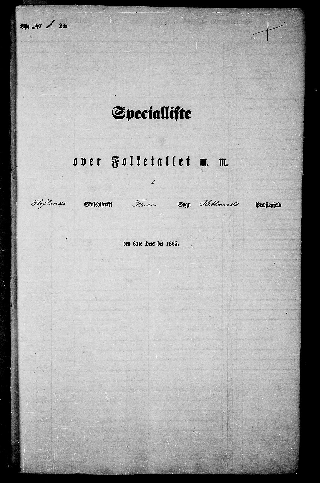 RA, Folketelling 1865 for 1126P Hetland prestegjeld, 1865, s. 17